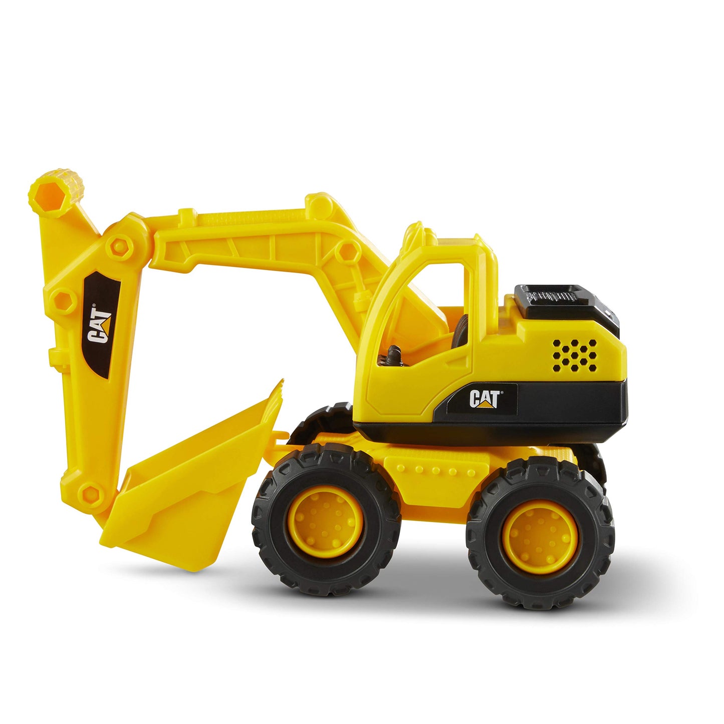 Cat Construction Fleet 10" Excavator Toy – Heavy-Duty Plastic, Working Boom & Bucket, Free-Rolling Wheels, Indoor/Outdoor Sandbox Vehicle for Kids 2+