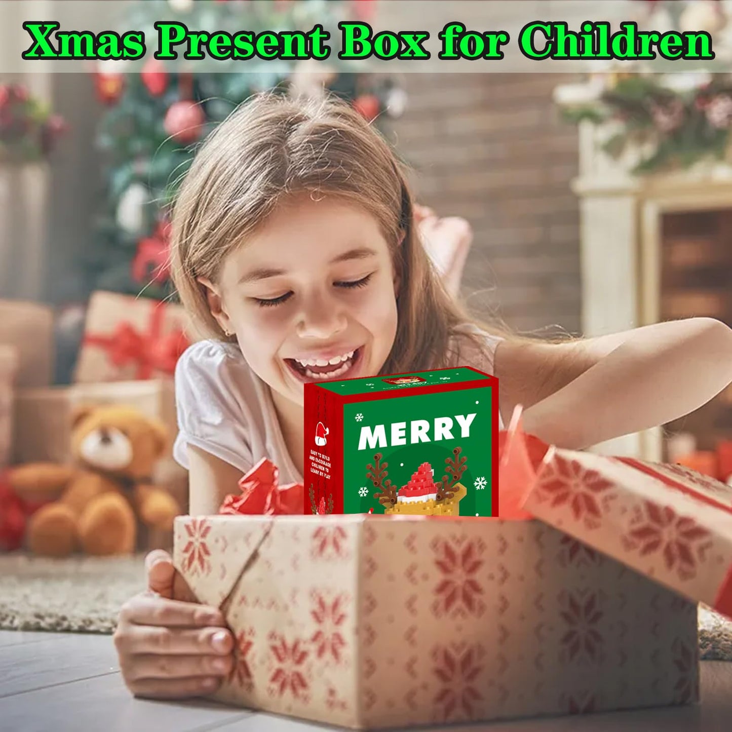 Eqkasio Christmas Reindeer Building Blocks, Compatible with Lego, Micro Stacking Toy Set for Kids 6+, Holiday & New Year Gift