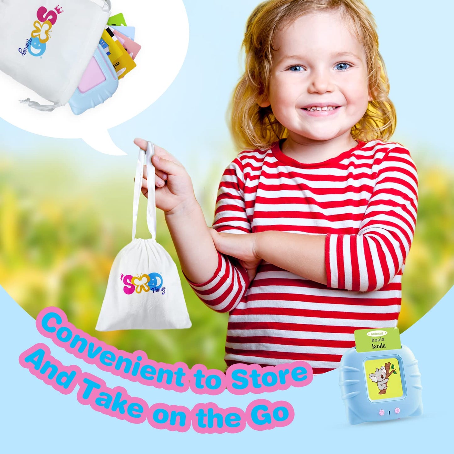 TimingSXD Spanish-English Flash Cards for Kids - Bilingual ABC, Numbers, Colors & Shapes, Talking Cards for Preschool & Kindergarten Ages 2+