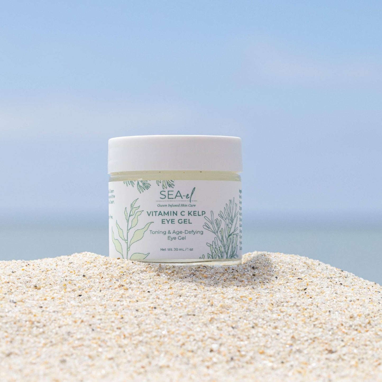 Sea-el Vitamin C Kelp Eye Gel Toning & Age Defying Skincare for Puffiness, Under Eye Bags & Dark Circles Cooling Youthful Glow for Women & Men - 1 Oz