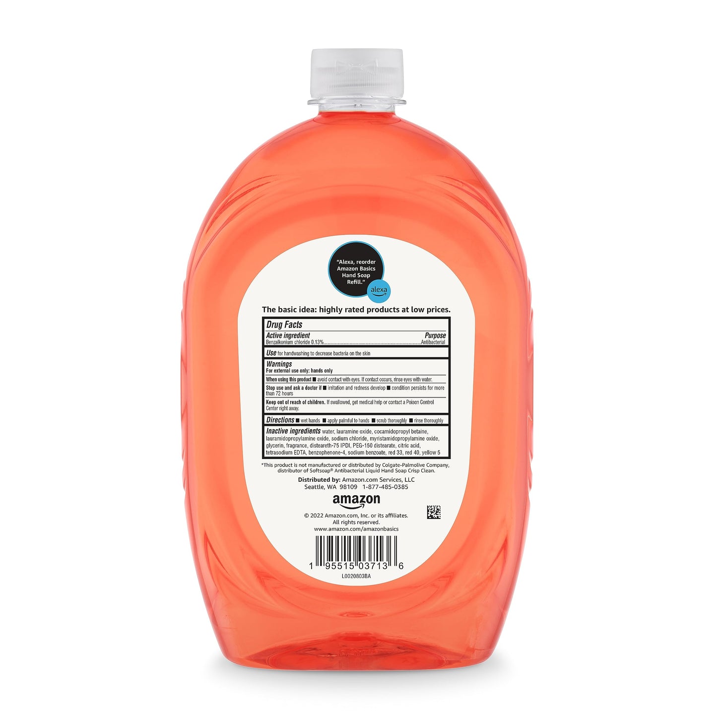 Amazon Basics Liquid Hand Soap Refill, Light Moisturizing, Triclosan-Free, Citrus, 50 Fl Oz (Pack of 1) (Previously Solimo)