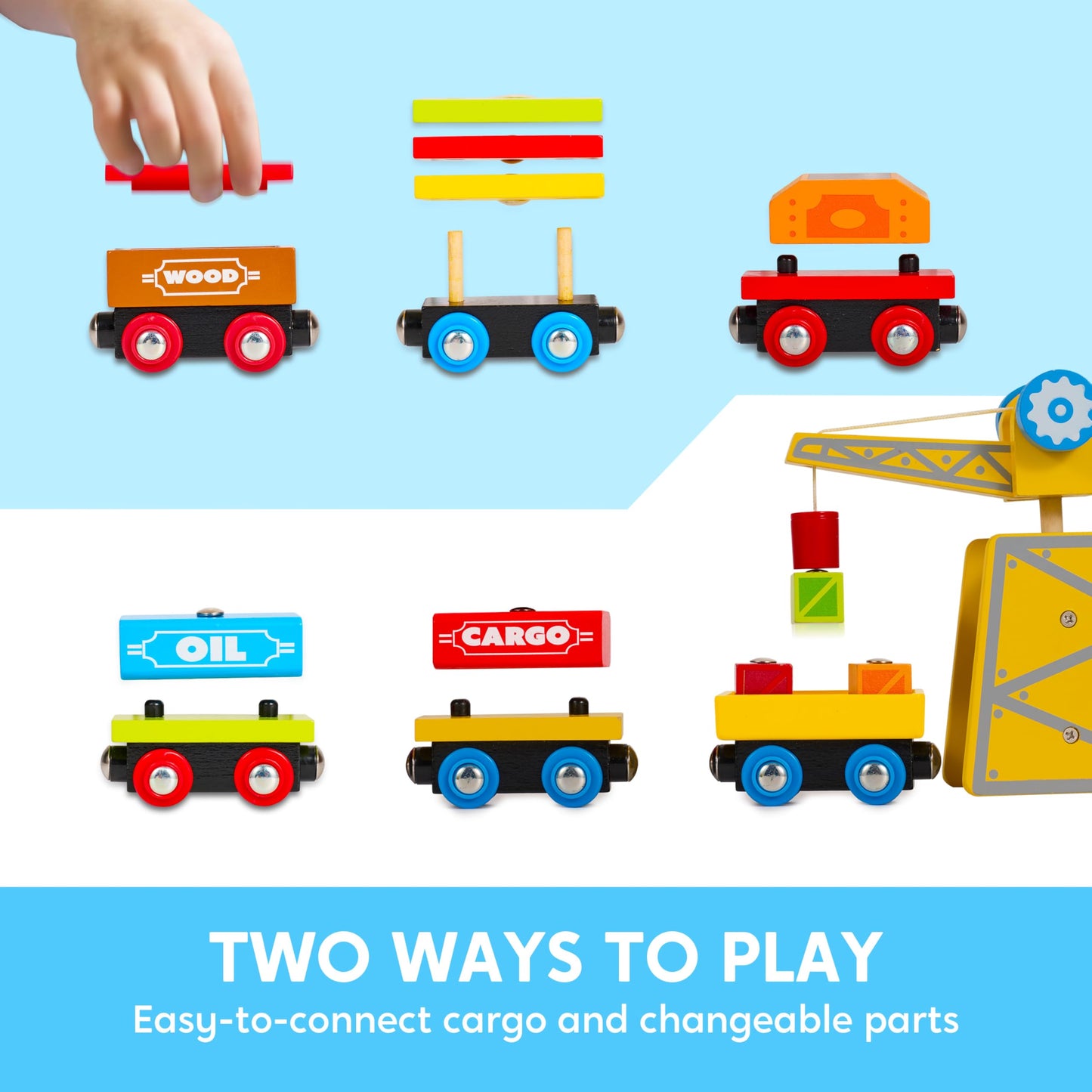 Montessori Wooden Magnetic Train Set for Kids, 12PCS Cars with Storage Box, STEM Educational Toy for Boys & Girls Ages 2-8, Gift Idea