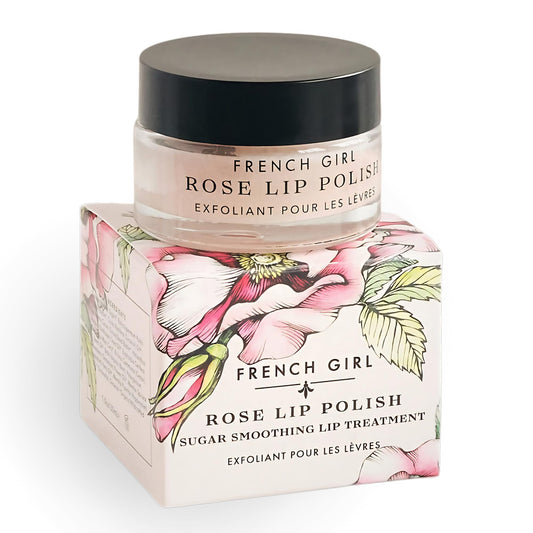 French Girl Rose Lip Scrub, Organic Hydrating Lip Exfoliator & Moisturizer with Shea Butter & Essential Oils, Vegan & Cruelty-Free, 1oz