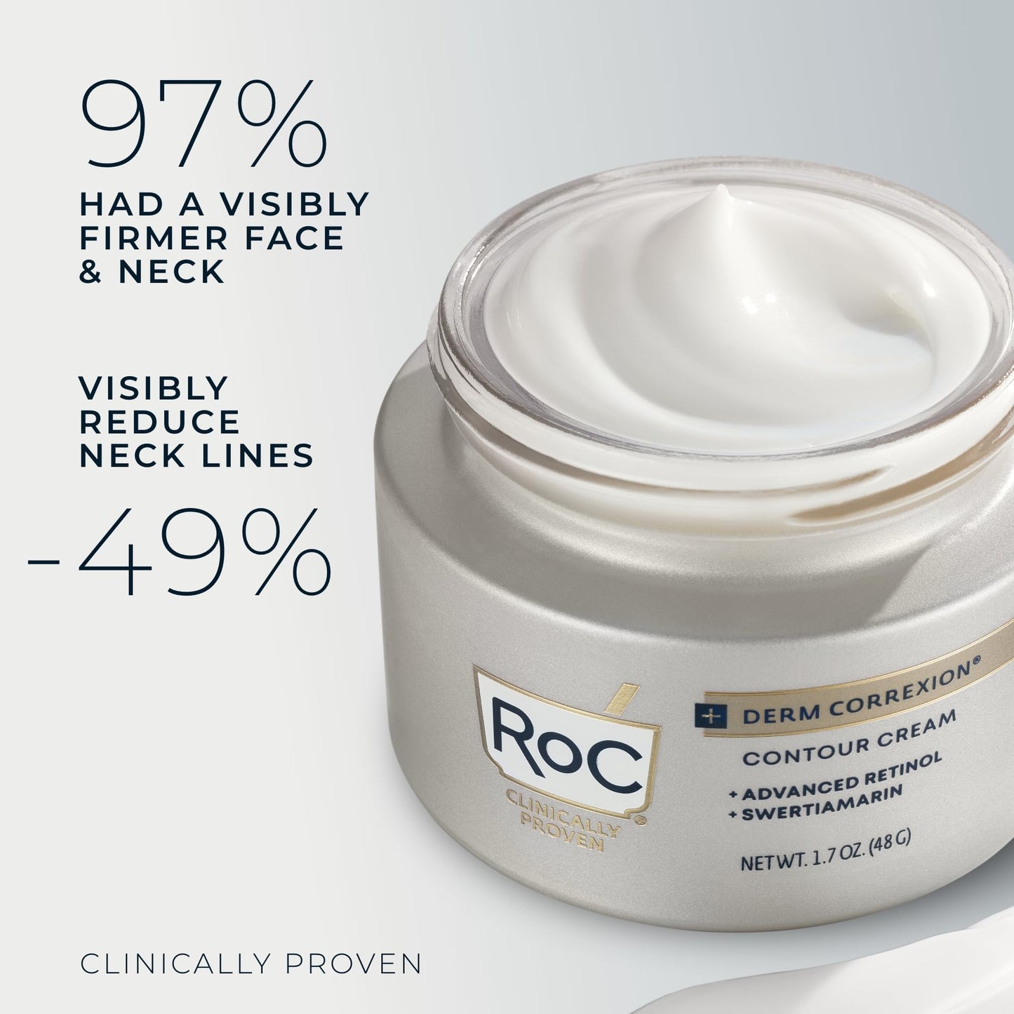 RoC Derm Correxion Neck Cream with Retinol & Hyaluronic Acid - Tightens, Lifts, and Firms Neck & Face + Bonus RoC Retinol Eye Cream Packette, 1.7 oz