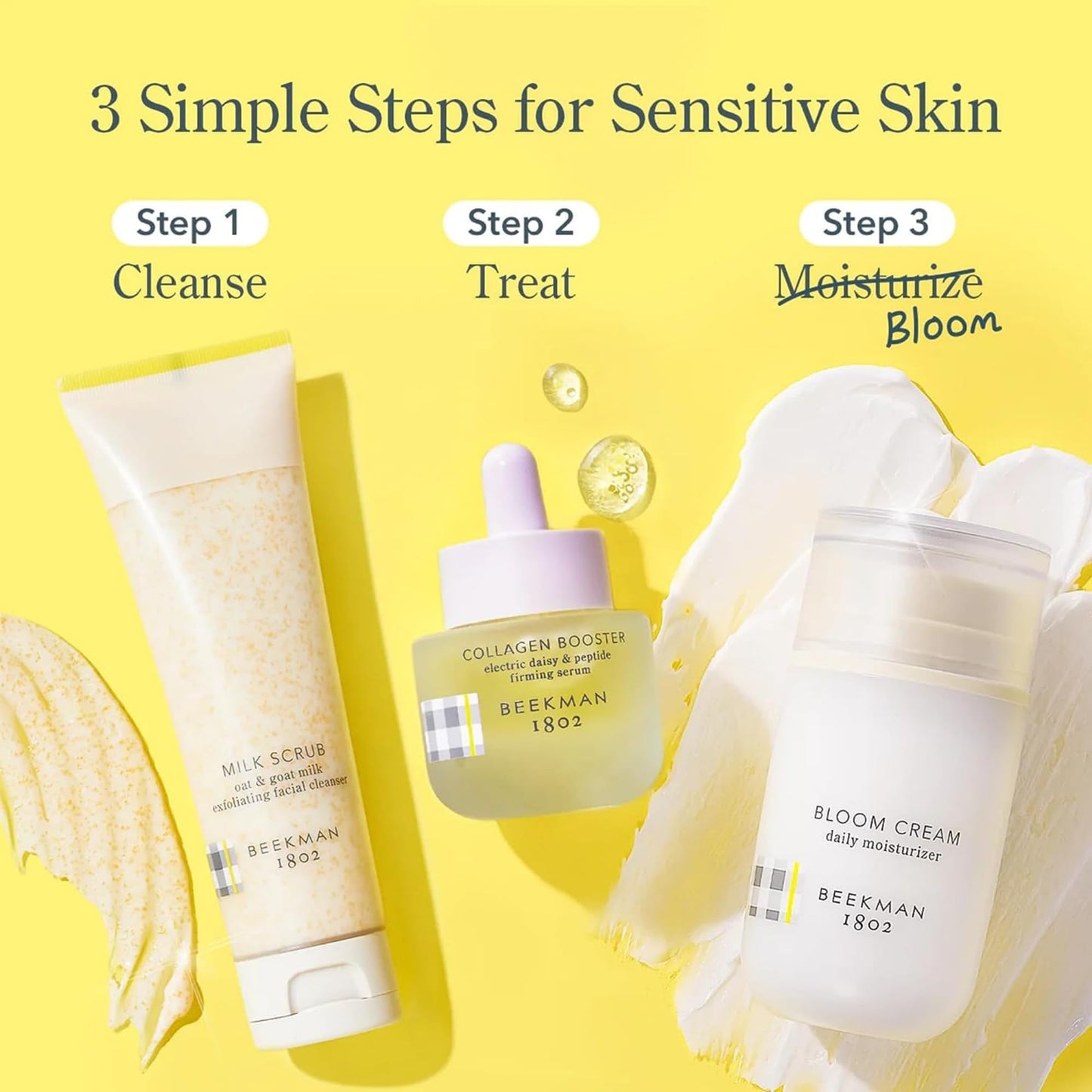 Beekman 1802 Oat & Goat Milk Exfoliating Face Scrub - Gentle Jojoba Bead Cleanser for Sensitive Skin, Travel-Friendly, Fragrance-Free