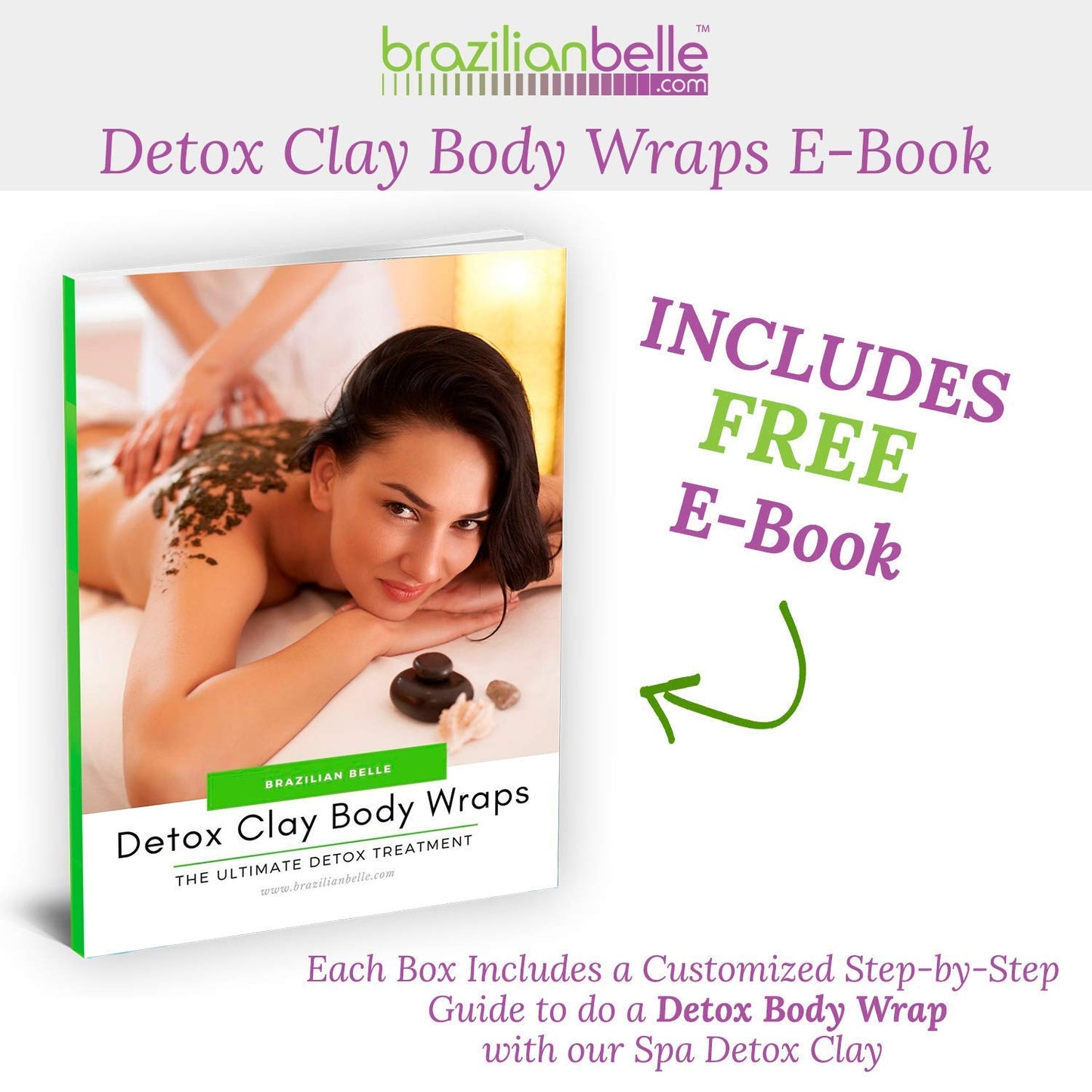 Brazilian Spa Detox Body Clay for Body Wraps, Detox and Cleanse -Rejuvenate and Improves Skin Texture- All Natural Ingredients - 6 oz
