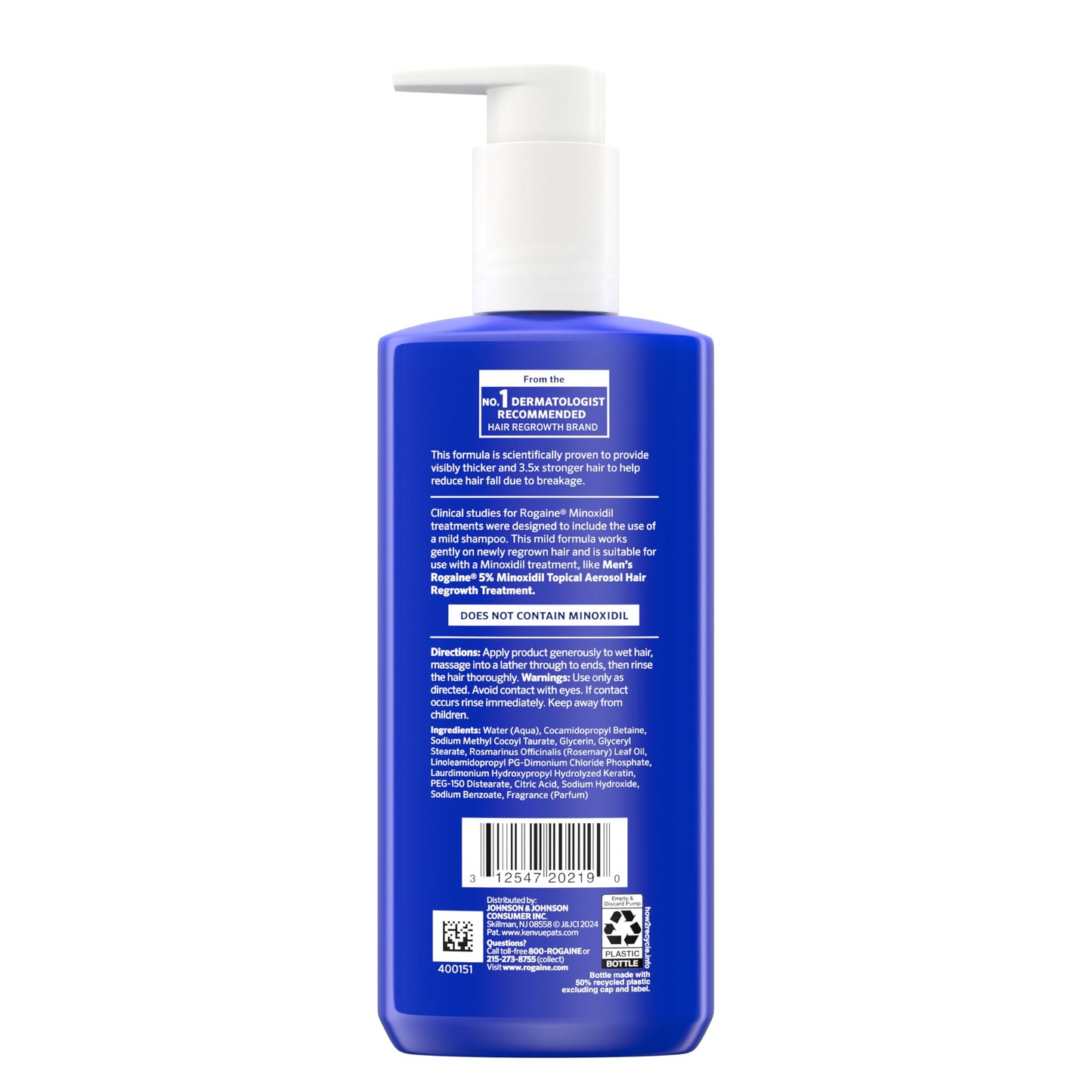 Rogaine Men’s 2-in-1 Thickening Shampoo & Conditioner with Rosemary Oil, Keratin & Citric Acid – Adds Volume & Strength, 8.4 fl oz