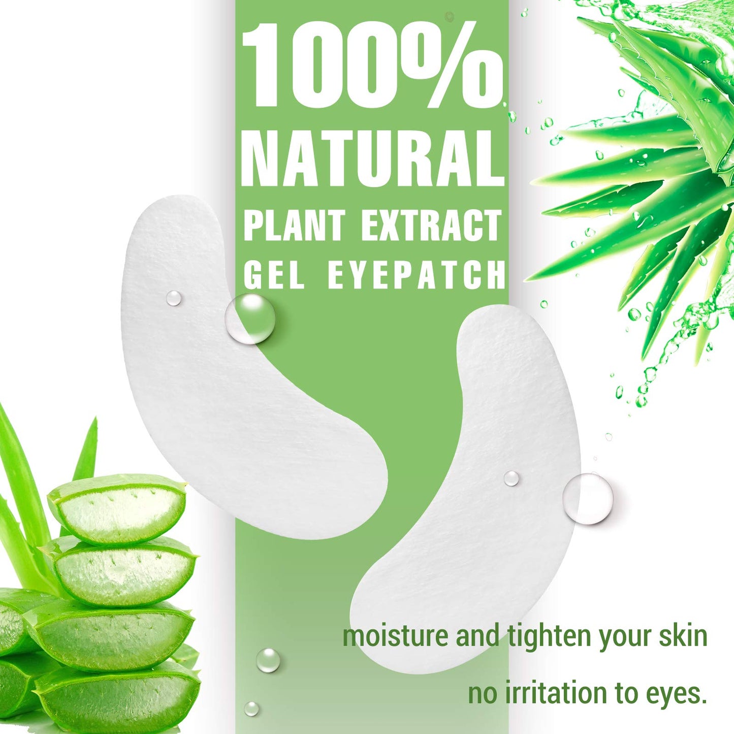 GreenLife 300 Pairs Eyelash Extension Eye Pads - Collagen & Aloe Vera Hydrogel Patches, Under Eye Gel Pads for Lash Supplies