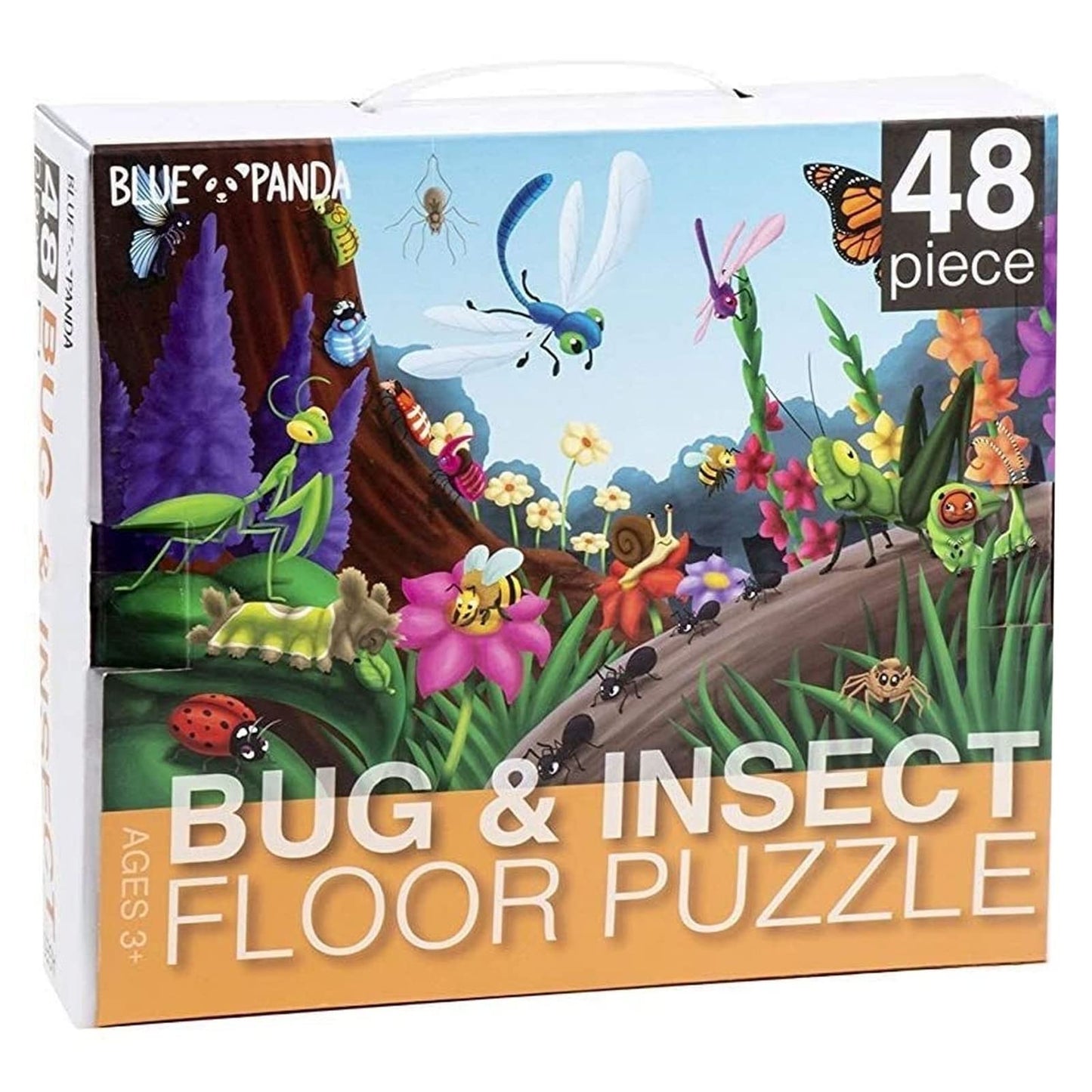 BLUE PANDA Preschool Giant Floor Activity Set – 48-Piece, 2x3 ft, Multicolor Bugs & Insects Theme, Skill-Building Learning Toy for Toddlers