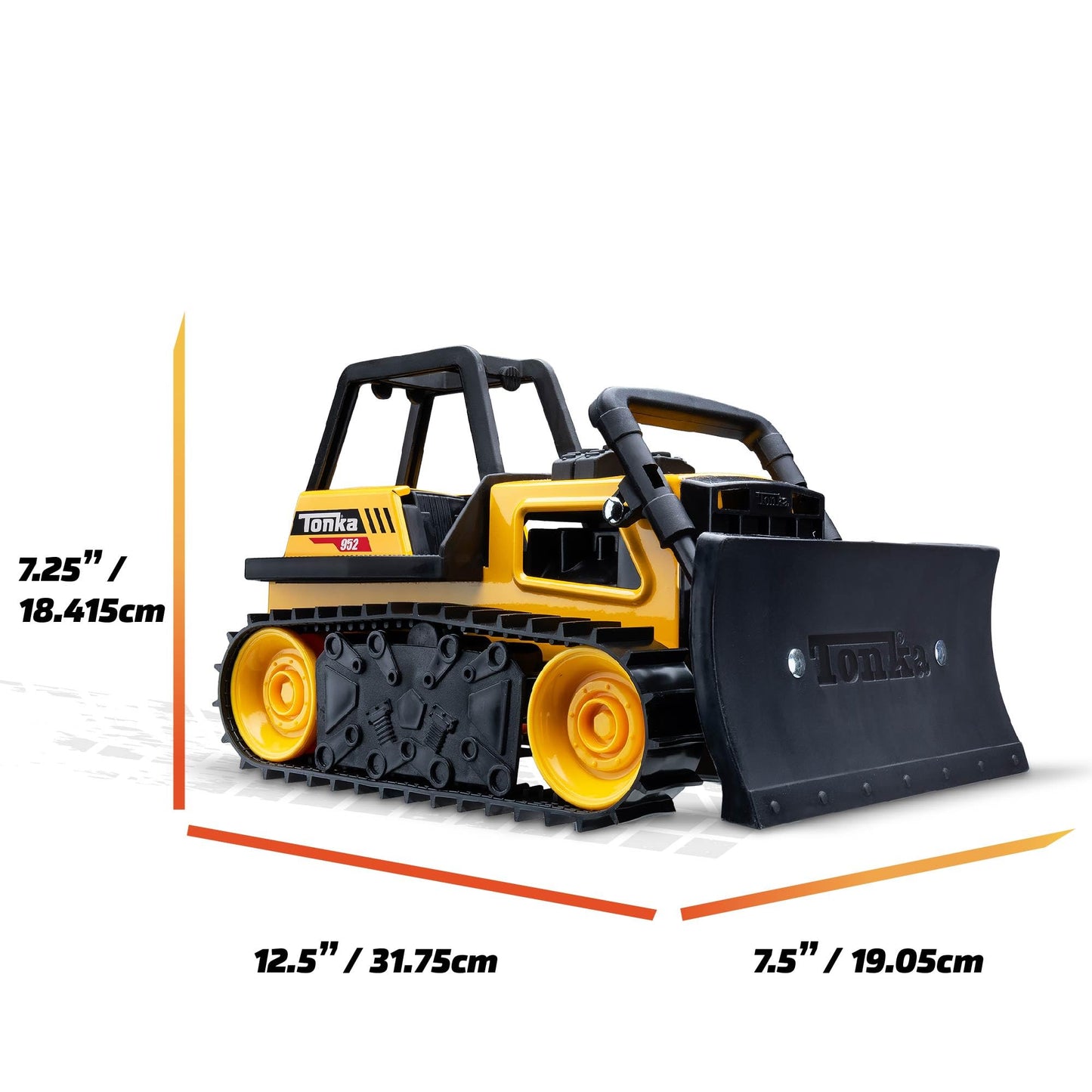 Tonka Steel Classics Bulldozer - Made with Steel & Sturdy Plastic, Yellow Toy Construction Truck, Boys and Girls, Kids, Toddlers, Ages 3+