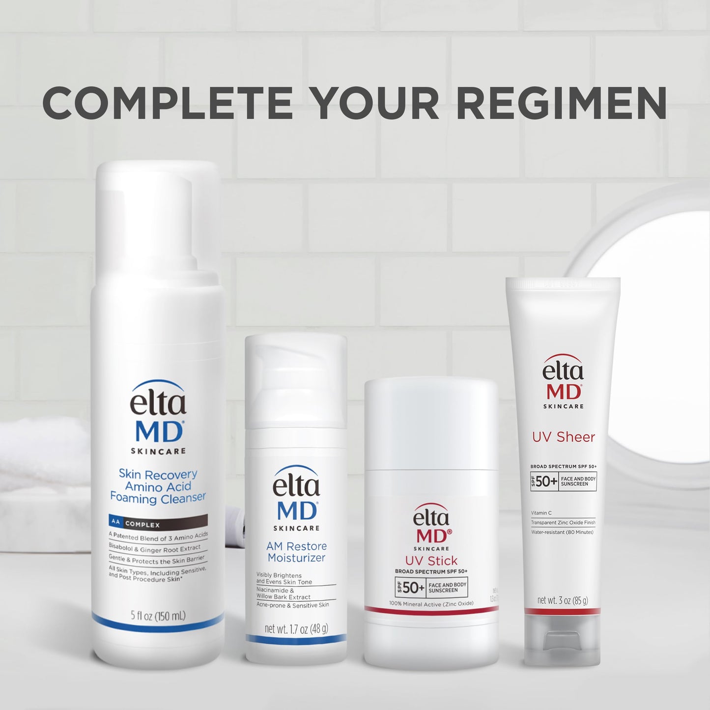 EltaMD UV Sheer Face and Body Sunscreen SPF 50+, Oil Free, No White Cast Sunscreen for Face and Body, Zinc Oxide Formula, 3.0 oz Tube