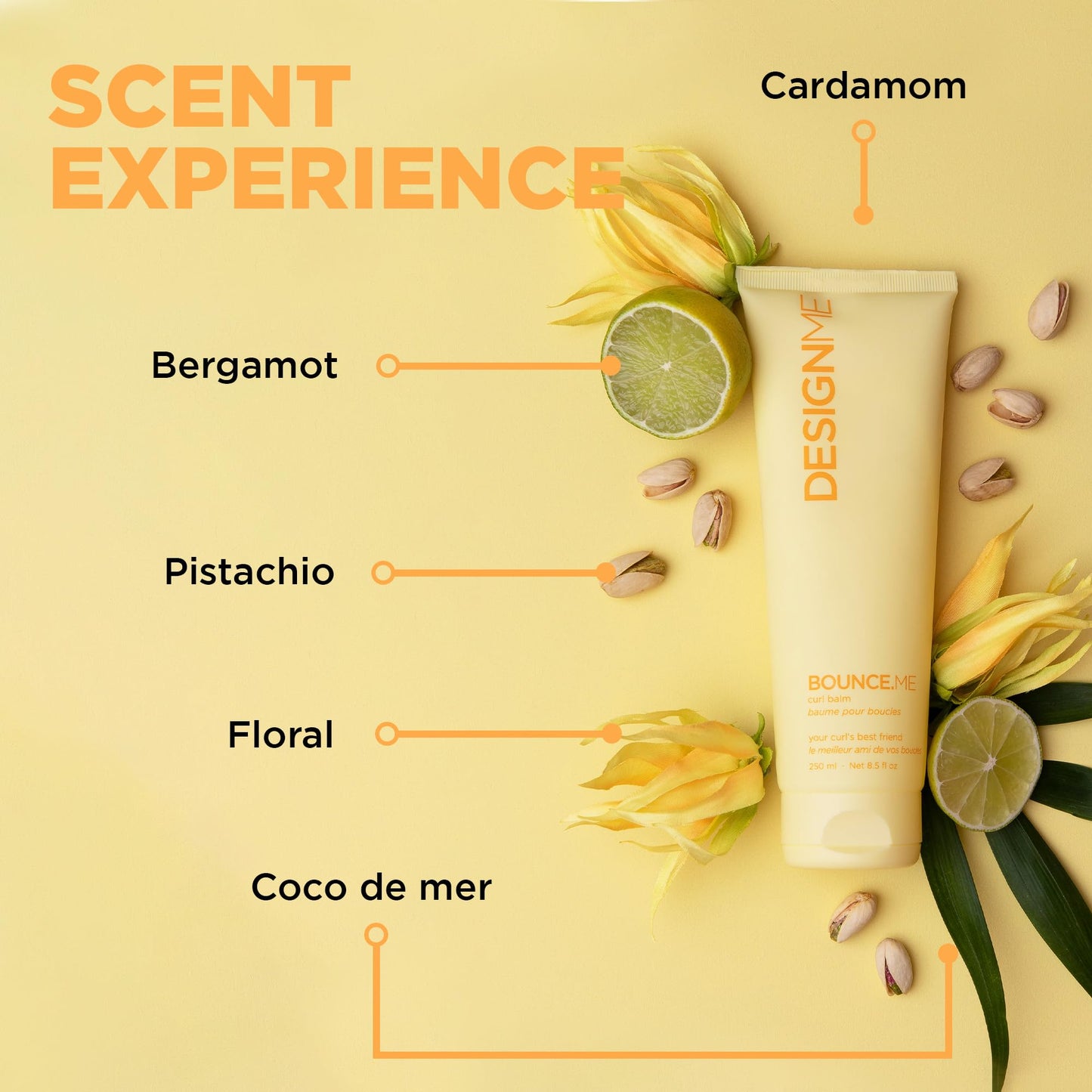 Design.Me BOUNCE.ME Curl Balm & Cream for Curly Hair | Argan Oil Formula for Waves, Coils & Curls | Defines, Hydrates & Adds Shine | 8.5 Fl Oz