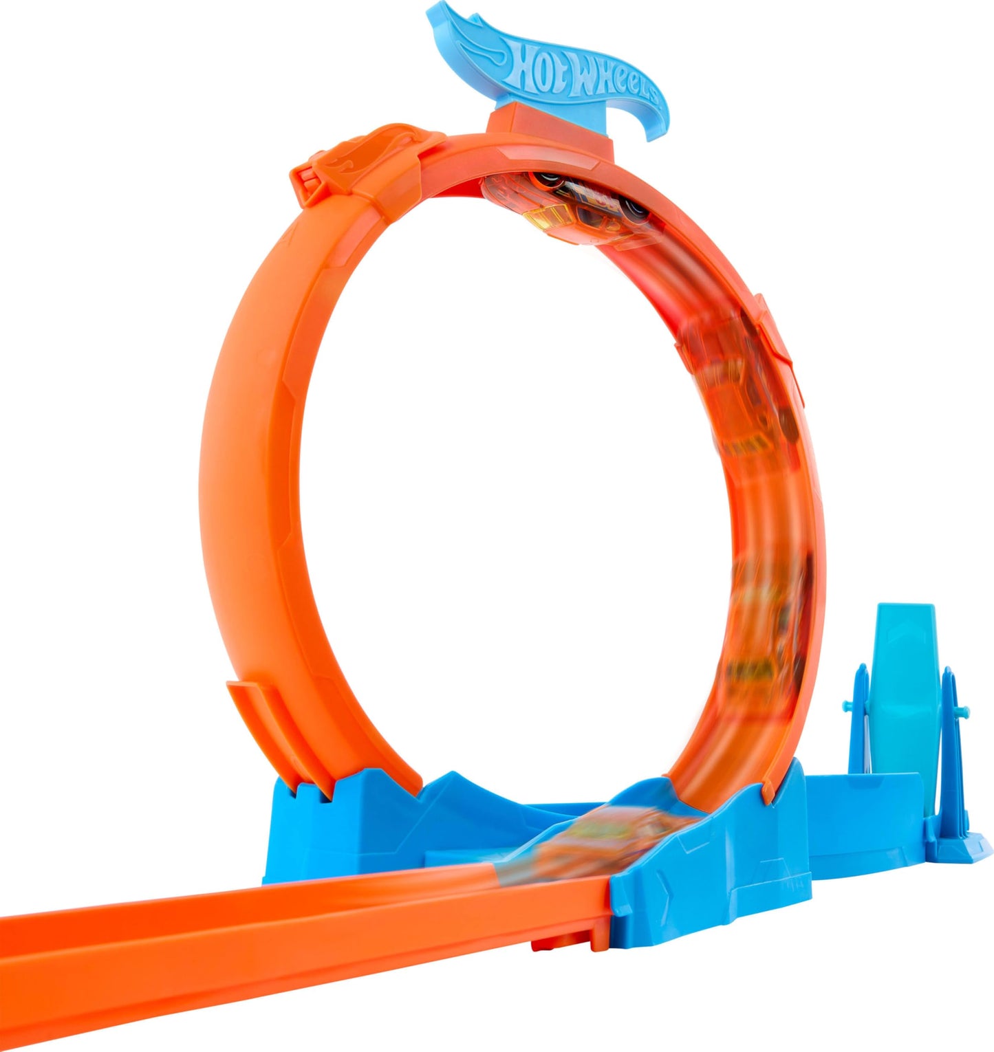 Hot Wheels Toy Car Track Set, Triple Loop Pack & 1:64 Scale Vehicle, Track-Building Components with 3 Loops, Speed Snap Tracks & Adapters