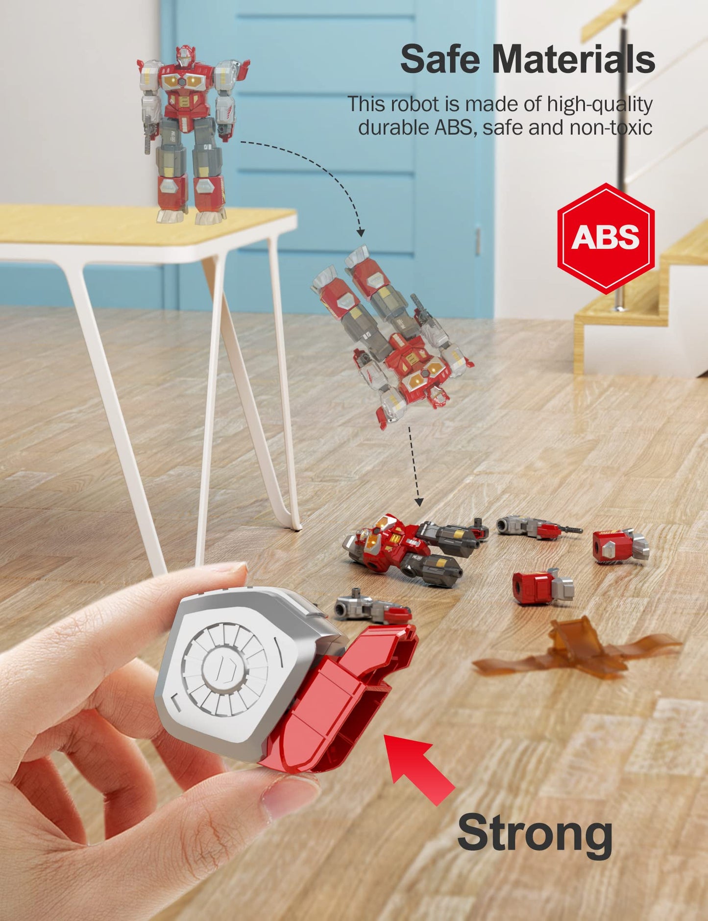 Transforming Dinosaur Robot Action Figures - Magnetic Assembling Animal & Robot Toys with Cars, Airplanes & Military Battle Guns for Kids