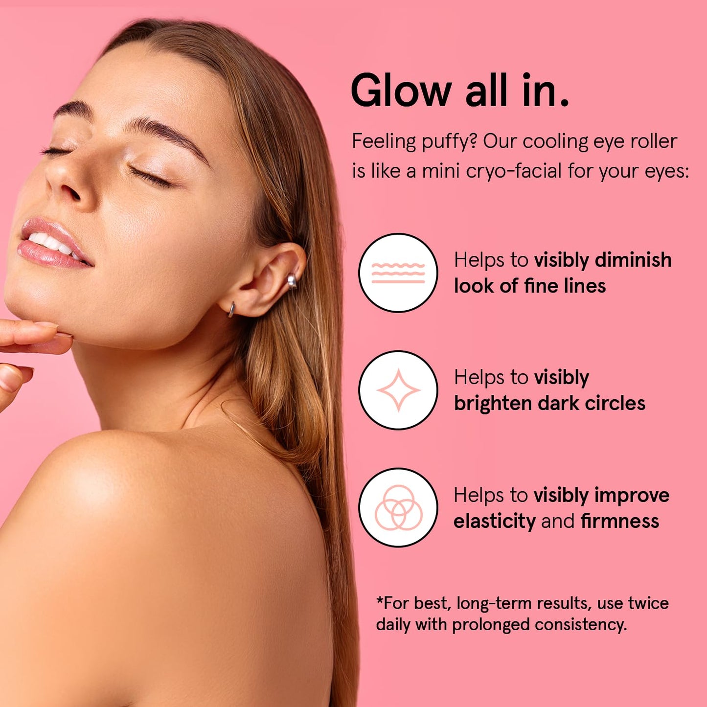 Grace & Stella Under Eye Brightener Roller - Travel Size Eye Serum with Retinol & Caffeine for Puffiness, Dark Circles & Wrinkles, Vegan 15ml