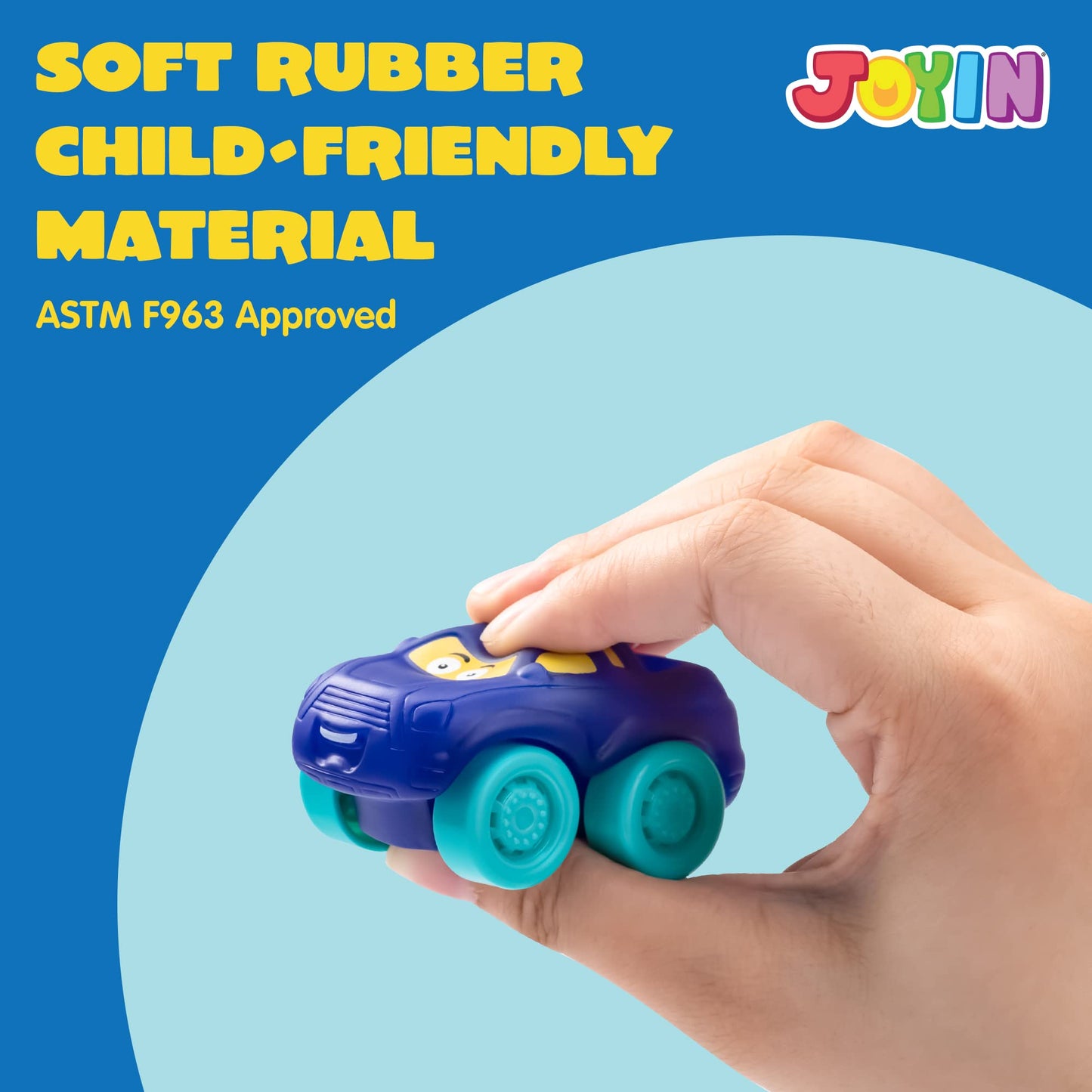 JOYIN Cartoon Mini Rubber Cars Toy Set for Toddlers – Bath, Pool & Beach Fun, Easter Basket Stuffers, Party Favors for Boys & Girls