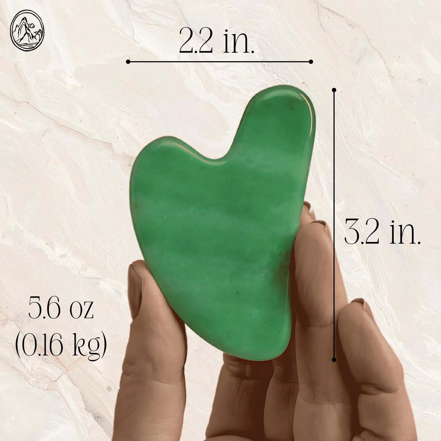 Mount Lai Jade Gua Sha Facial Tool – 100% Genuine Jade for Face Sculpting, Lymphatic Drainage, Puffiness Reduction & Radiance