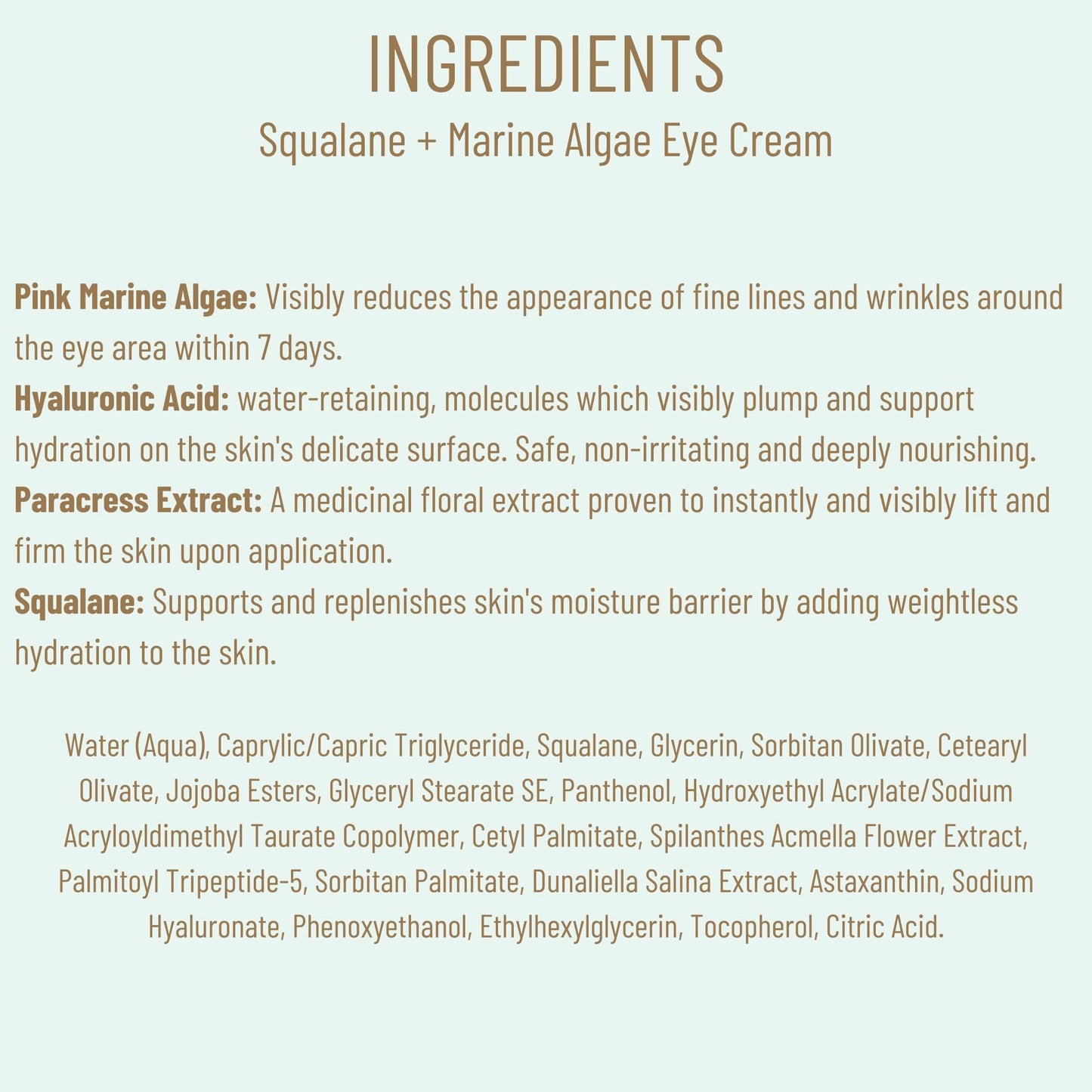 BIOSSANCE Squalane & Marine Algae Eye Cream – Hydrating Anti-Aging Treatment for Fine Lines, Wrinkles & Puffiness, 0.5 oz