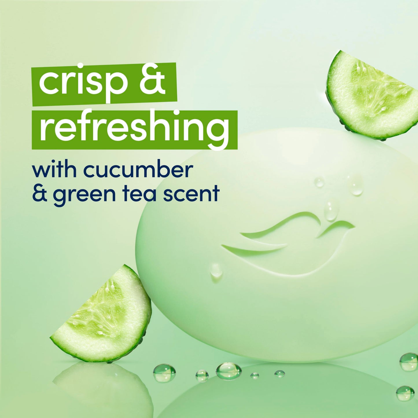 Dove Beauty Bar Soap Cool Moisture Cucumber & Green Tea Scent 6 Count for Refreshed Skin, Leaves Skin Refreshed 3.75 oz