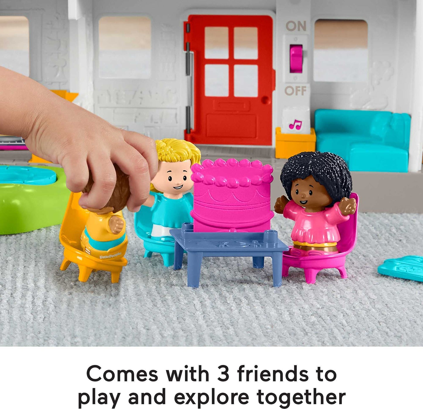 Fisher-Price Little People Toddler Toy Friends Together Play House Pretend Playset with Learning Songs for Preschool Kids Ages 1+ Years