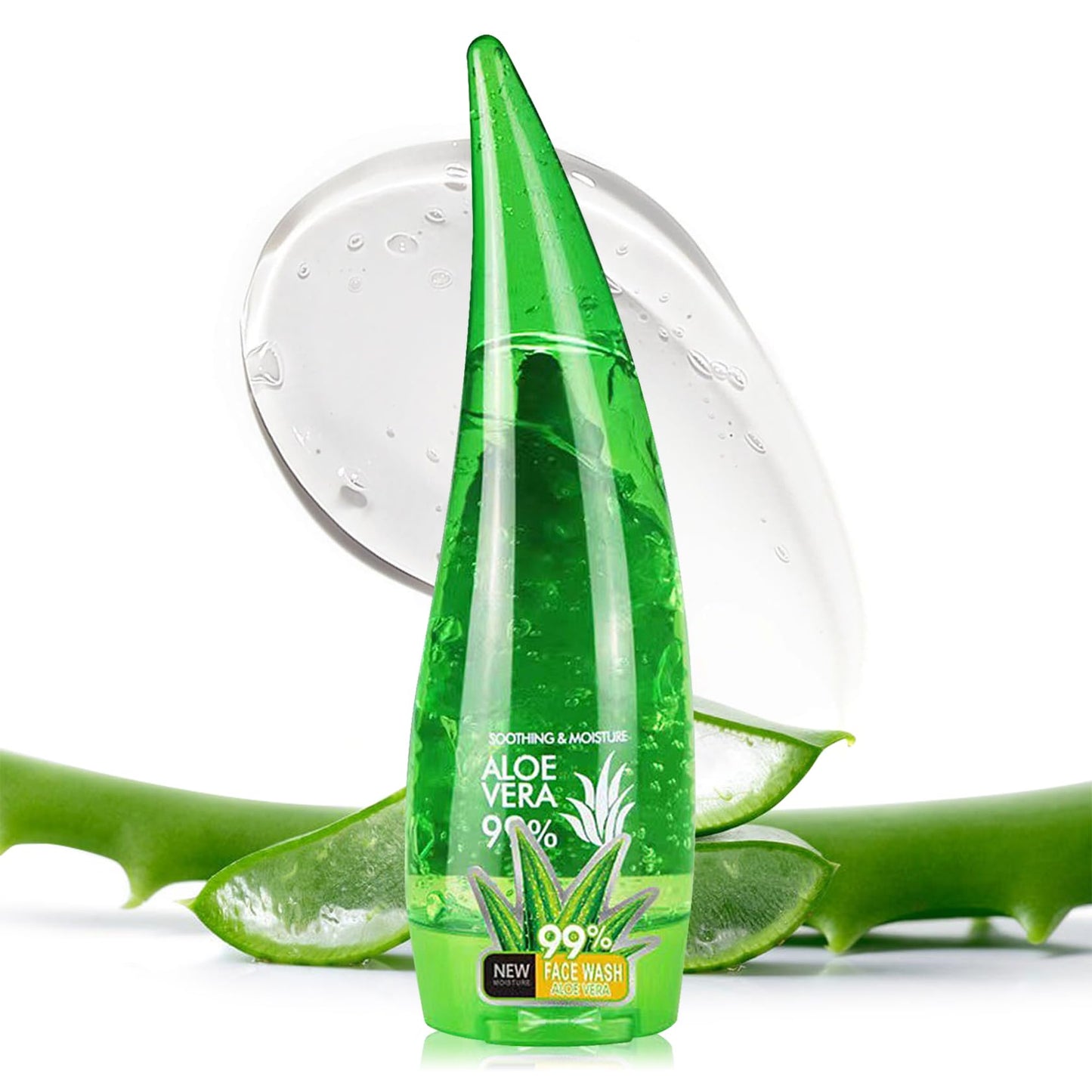 WENJLYJ 99% Organic Aloe Vera Gel – Natural Soothing & Moisturizing Lotion for Face, Body & After Sun Care, Hydrating Skin Cream, 260ml