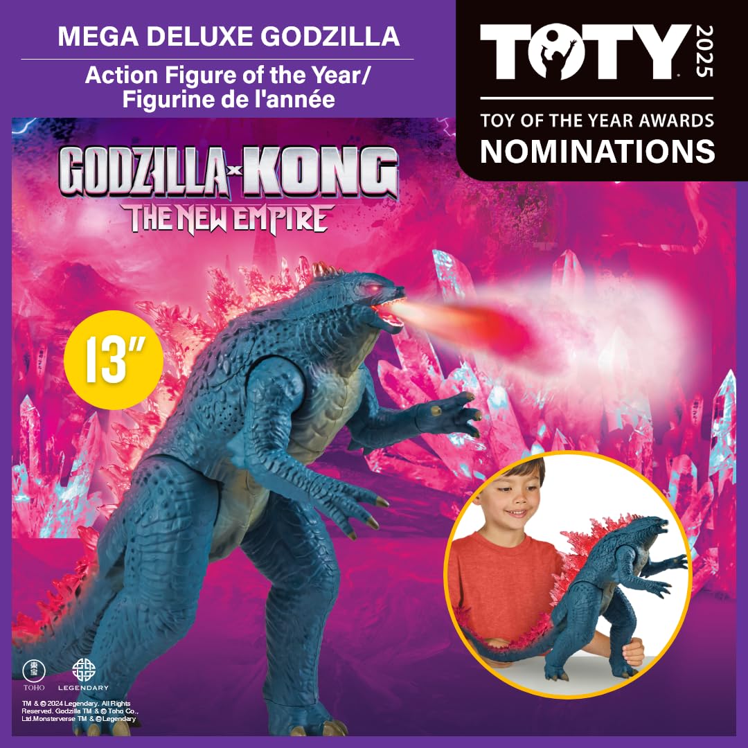 Godzilla x Kong: 13" Mega Deluxe Heat Ray Misting Breath Godzilla Figure by Playmates Toys