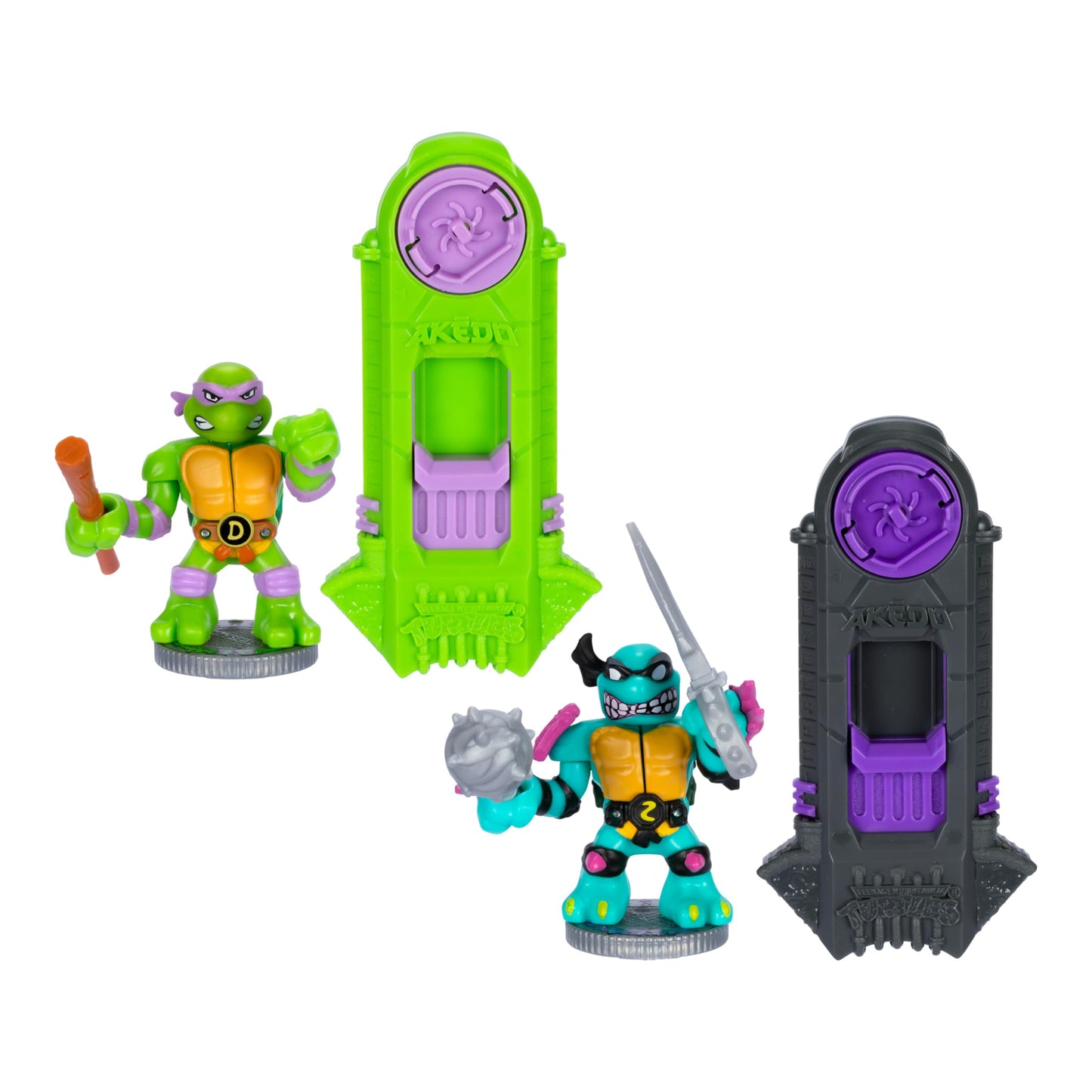 Legends of Akedo TMNT Versus Pack - Donnie vs Slash Mini Battling Figures with 2 Exclusive Battle Controllers, Ready Fight Split Strike