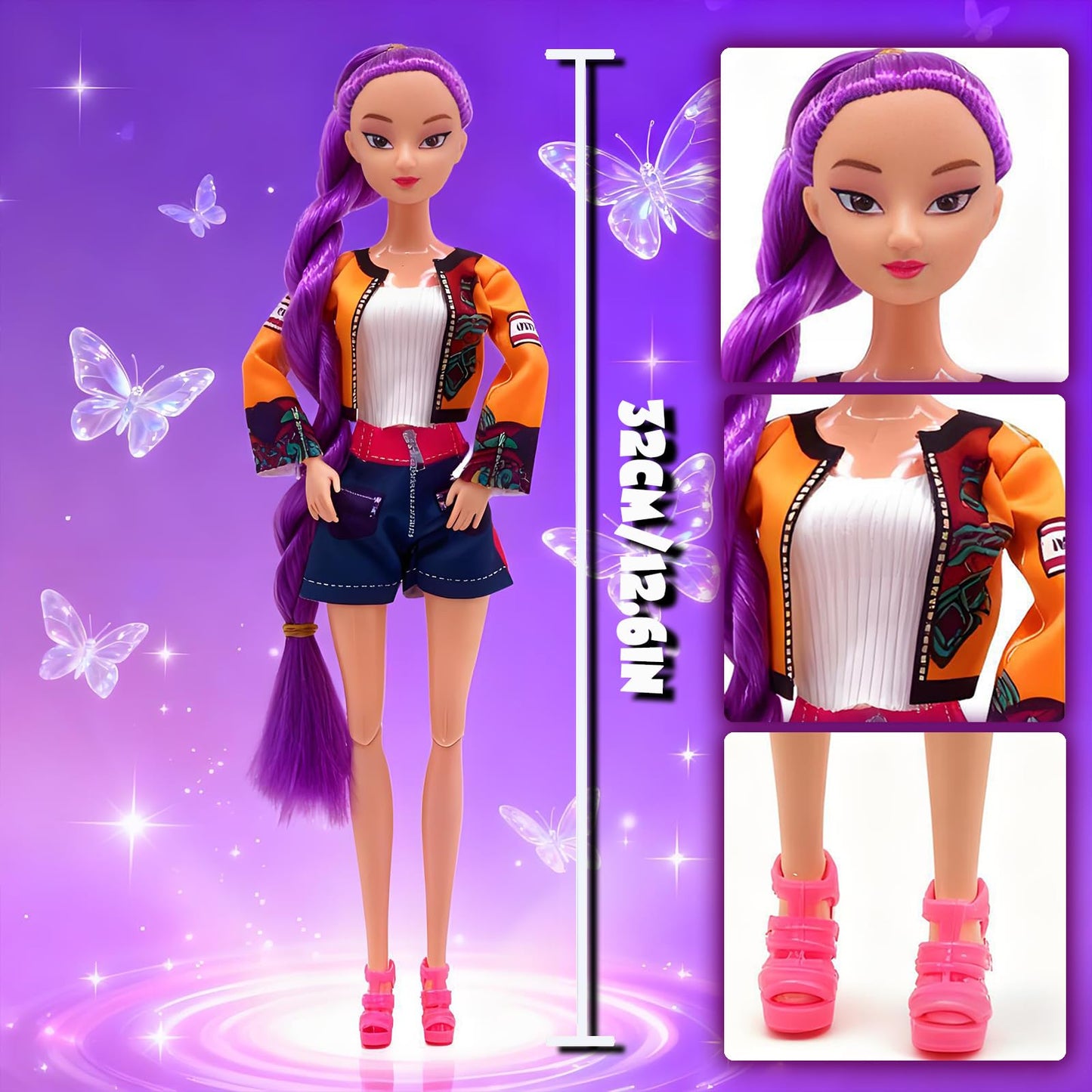 Skeelful 2025 New Hunter Fashion Doll,11.5'' Hunter Fashion Dolls for Kids,Made to Move Hunter Fashion Doll,Great Gift Idea for Girls Fans (D-3PCS)
