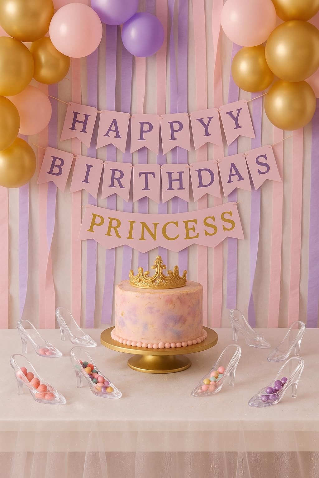 Oojami 6-Pack Mini Cinderella Princess Slippers – Plastic High Heel Party Decorations for Weddings, Birthdays, Baby Showers & Tables