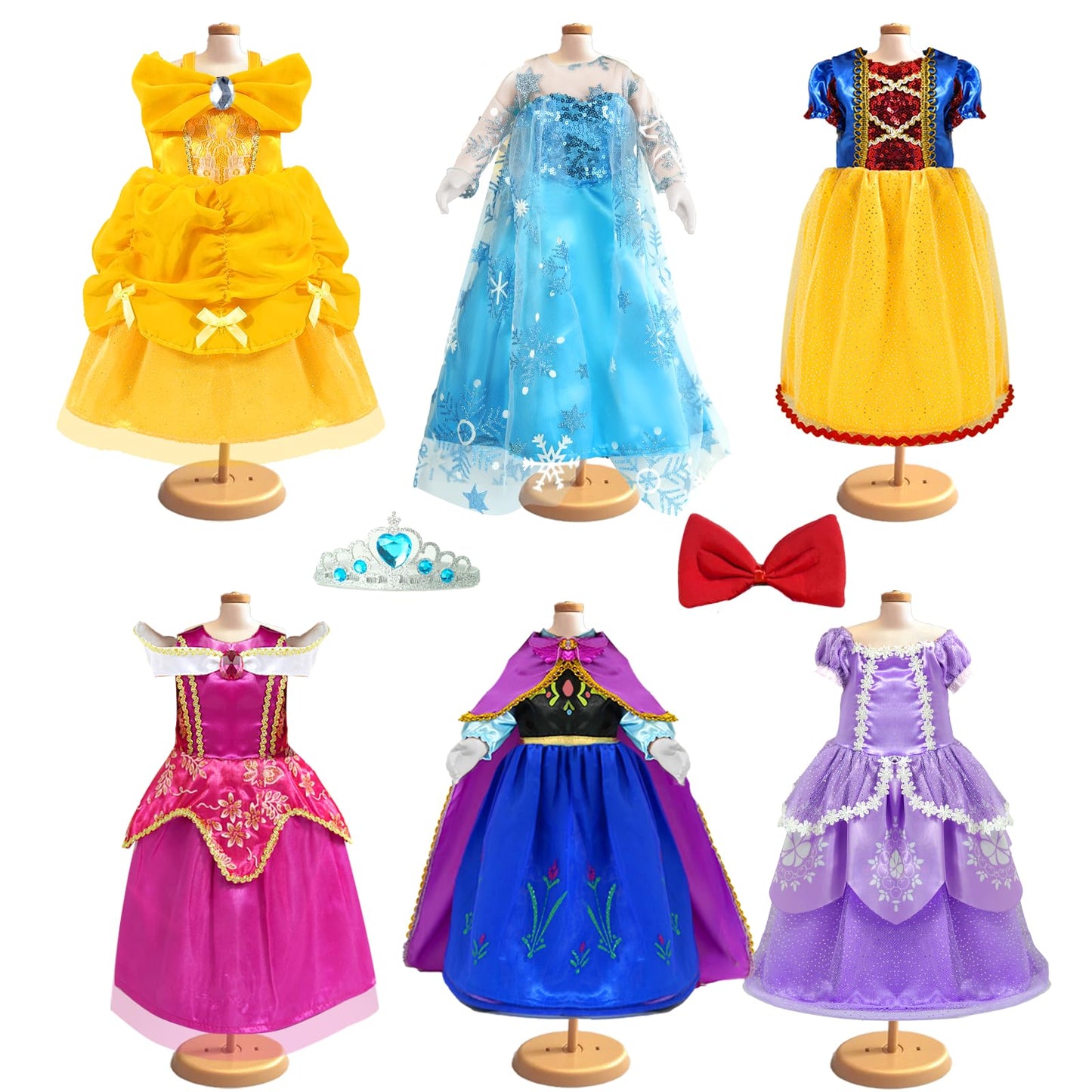 WONDOLL 18 inch Doll Clothes Accessories - 6Pcs Different Princess Costume Dress（NO Doll）