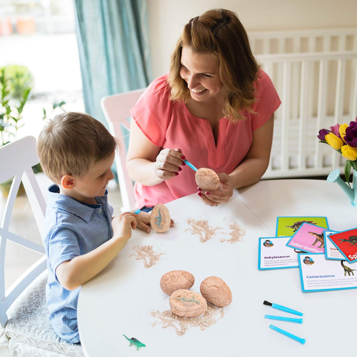 Dig Up Dinosaur Fossil Eggs Toy – Break 12 Unique Eggs to Discover Cute Dinosaurs, STEM Archaeology Science Gift for Kids Ages 3-12