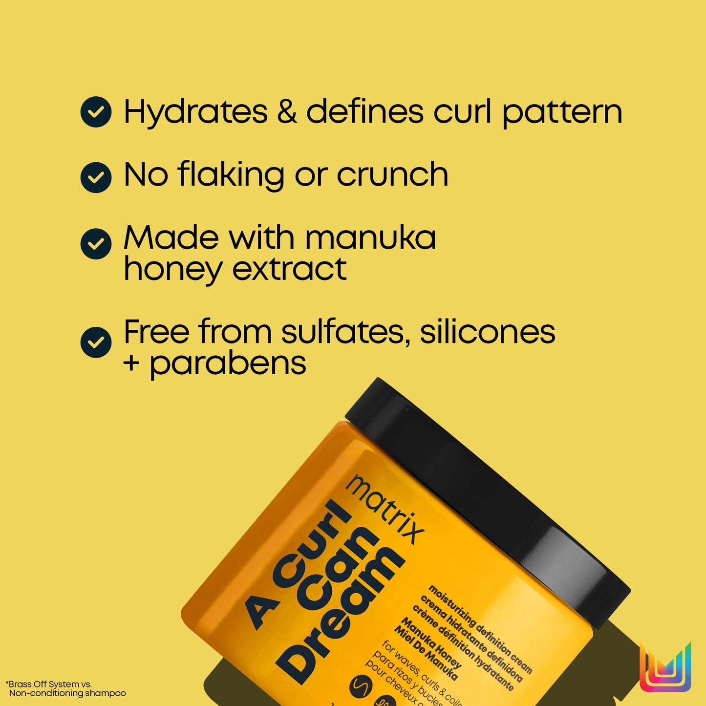 Matrix A Curl Can Dream Leave-In Cream – Moisturizes, Defines & Detangles Curly, Coily & Wavy Hair, Heat & Frizz Protection, 16.9 Fl Oz