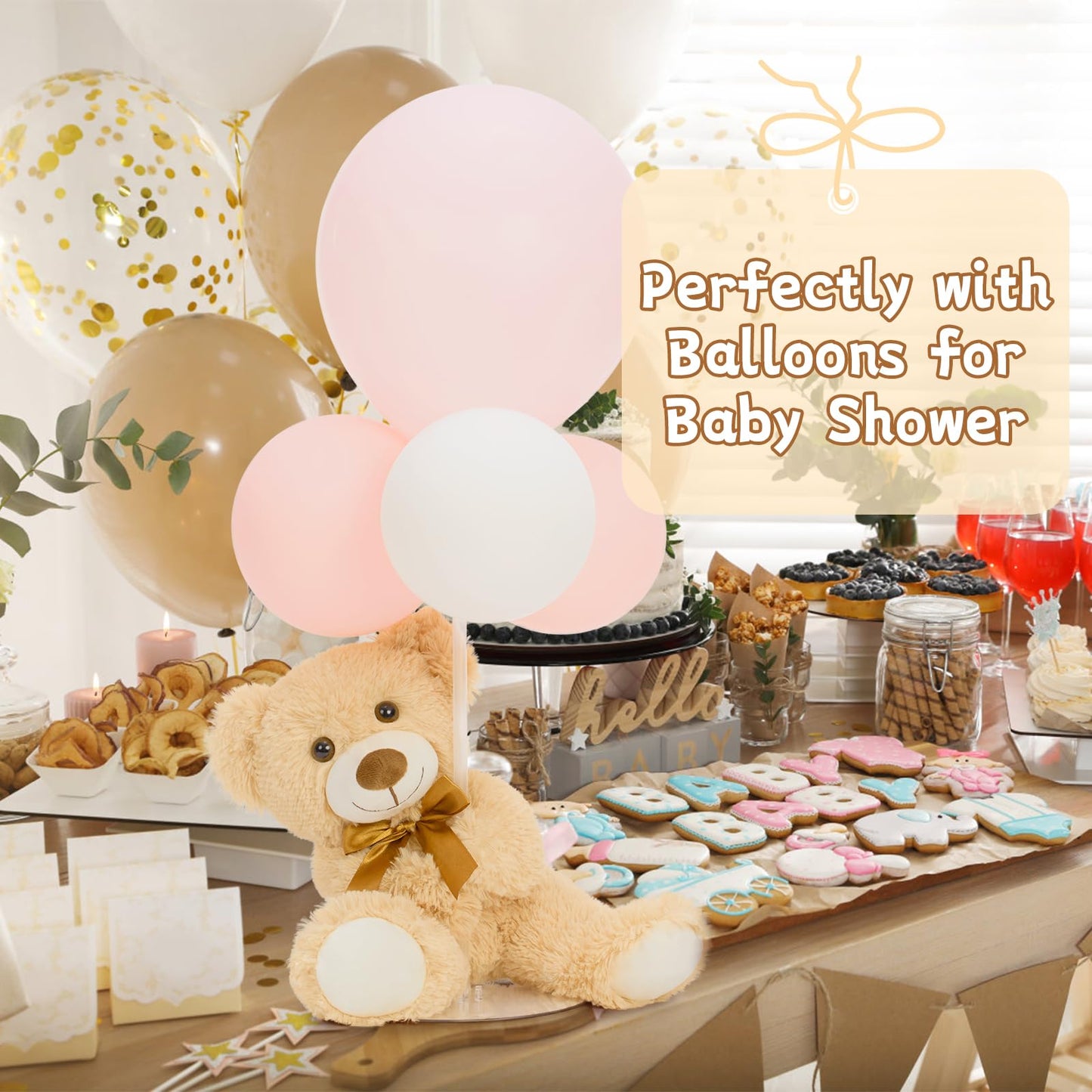 MorisMos 3 Pack 14" Teddy Bears, Cute Small Plush Stuffed Animals, Soft Little Bears for Kids, Baby Shower & Party Centerpieces