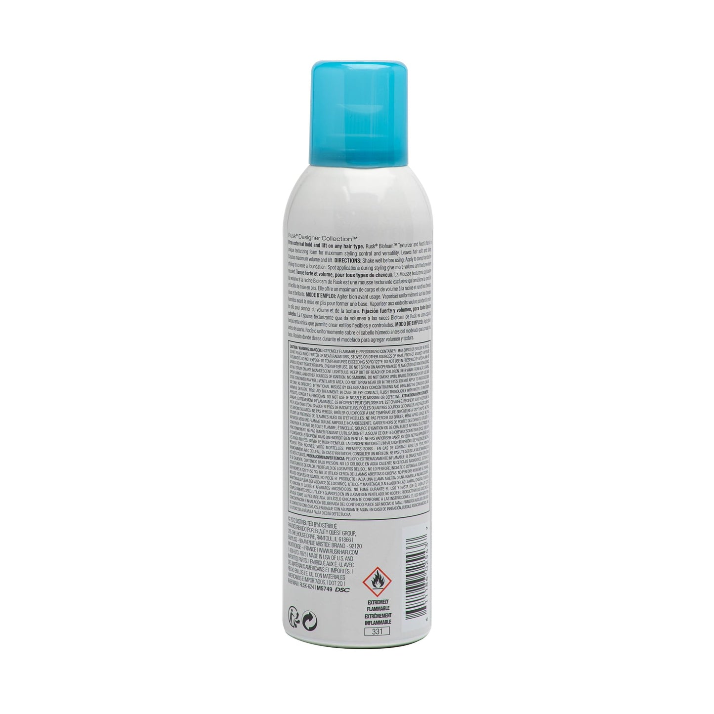 RUSK Designer Collection Blofoam Extreme Texture and Root Lifter, Spray-On Texturizing Foam, 8.8 oz
