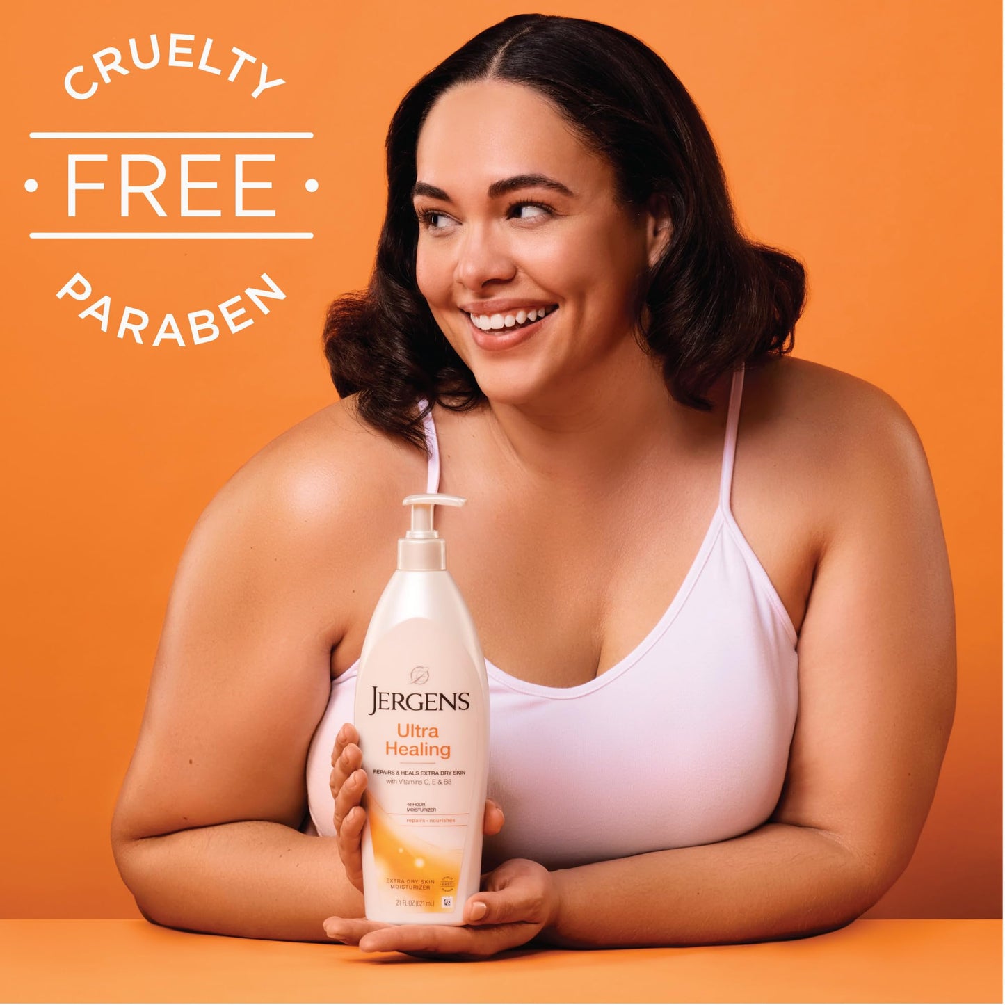 Jergens Ultra Healing Dry Skin Lotion – Hand & Body Moisturizer with Hydralucence, Vitamins C, E & B5 for Extra Dry Skin, 32oz/6.8 fl oz