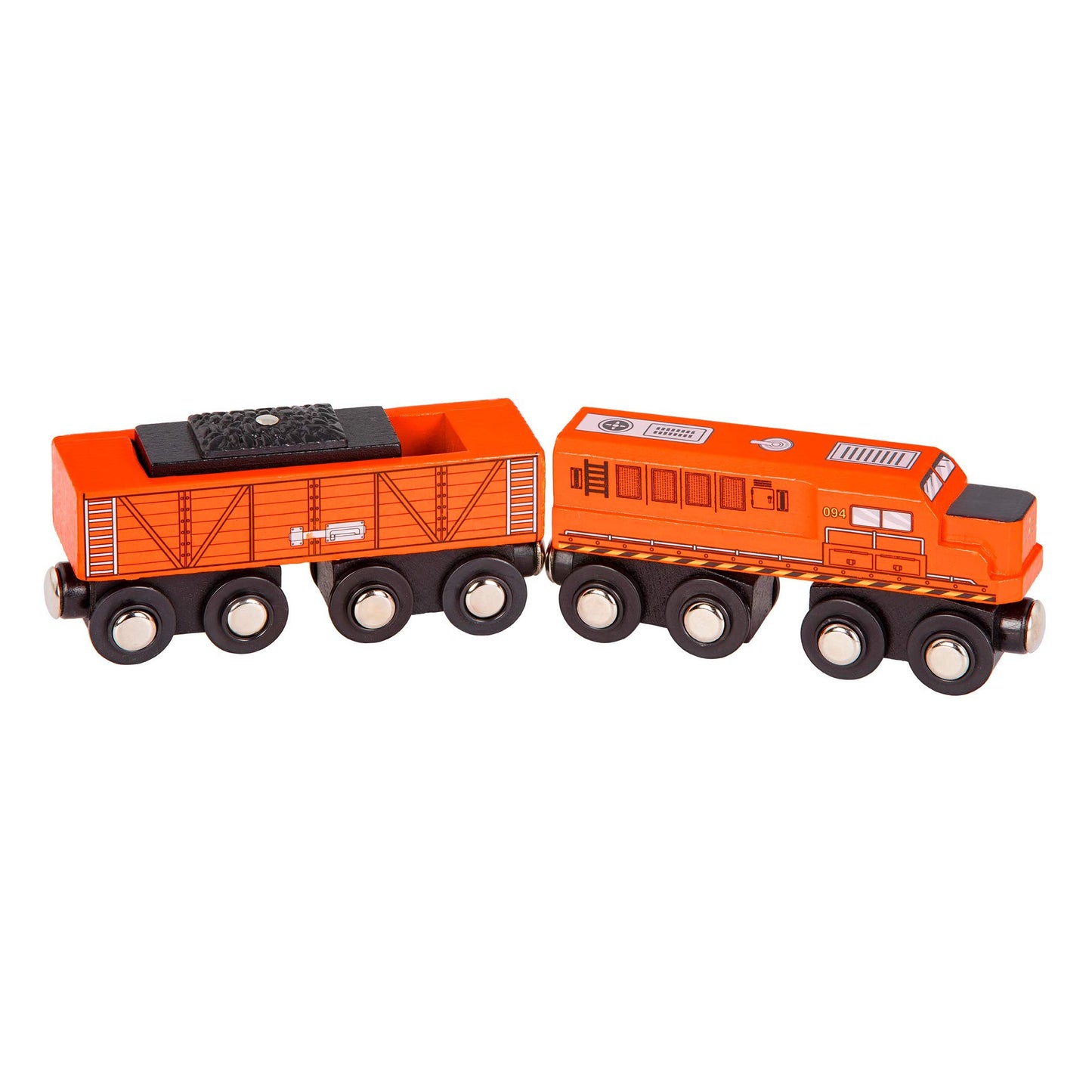 Battat – Classic Trains – 6 Pieces Wooden Railroad Set – Magnetic Toy Trains – Train Engines & Cars – 3+ Years– Wooden Locomotives & Freight Cars