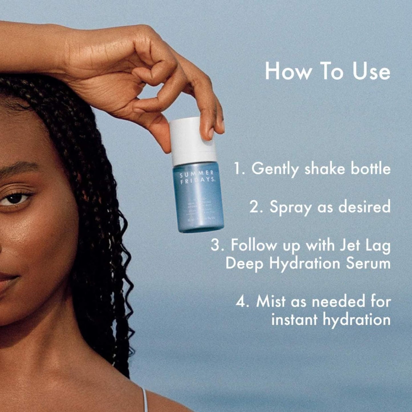 Summer Fridays Jet Lag Essentials Travel Skincare Set – Eye Patches, Hydration Mist, Serum & Mask, 4-Piece Kit