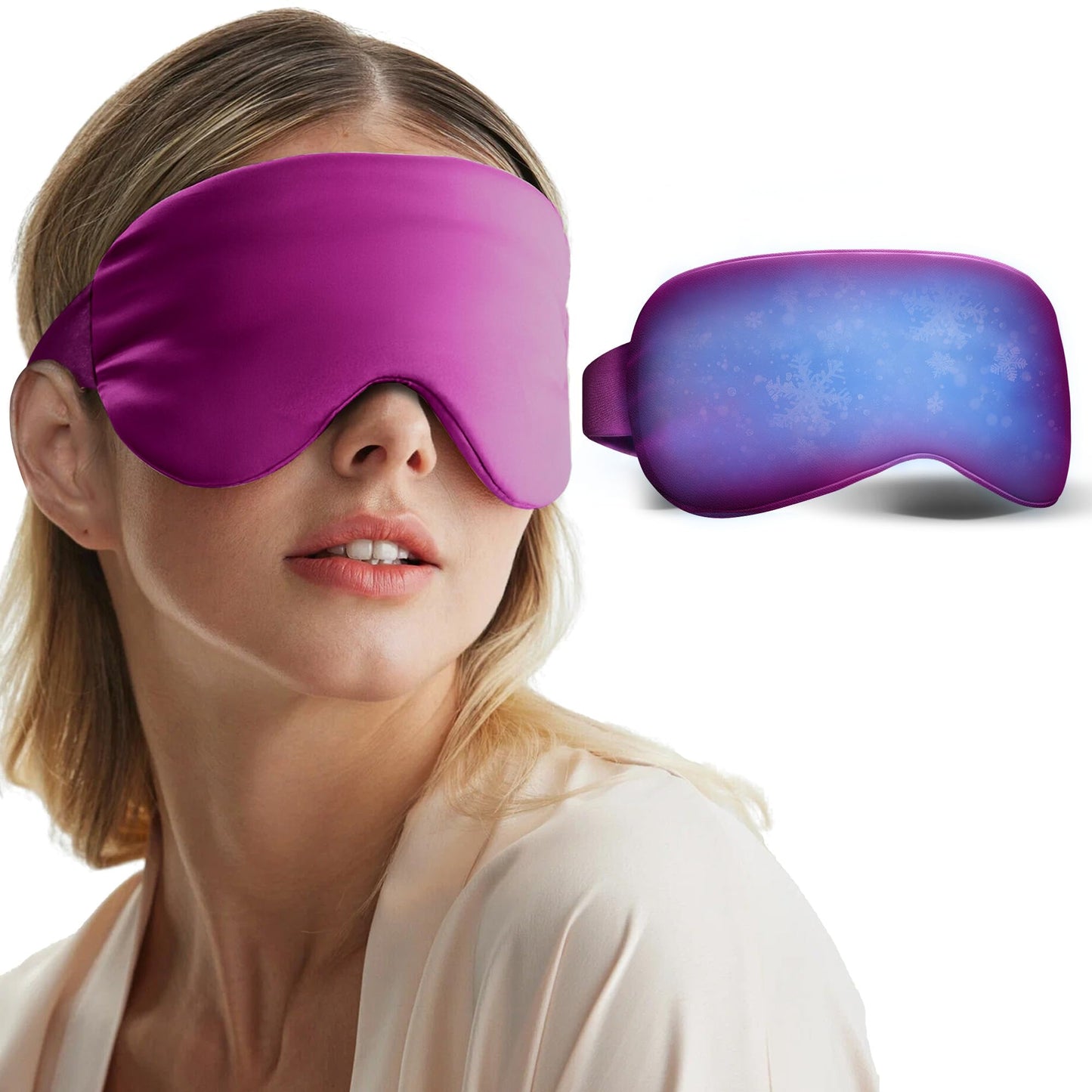 Coolig Gel Eye Mask for Puffy Eyes & Dark Circles – Cold Compress for Migraines, Headaches, Surgery Recovery, Reusable, FSA/HSA Eligible (Purple)
