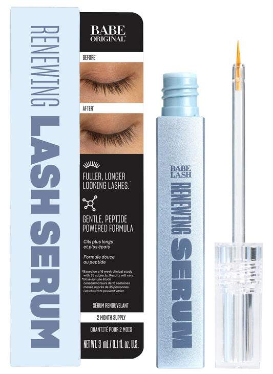 BABE ORIGINAL Renewing Lash Serum – Peptide Eyelash Treatment for Fuller, Longer Natural Lashes, Nourishing & Cruelty-Free