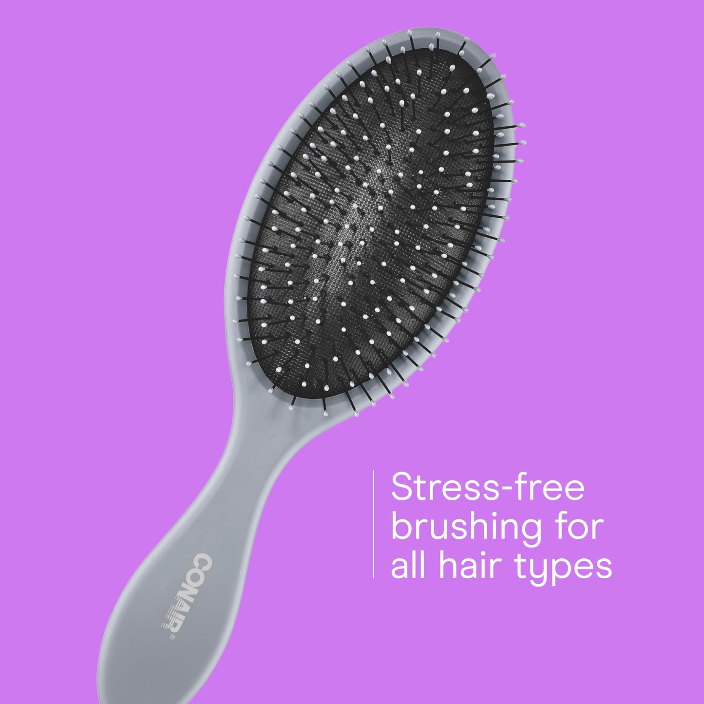 Conair Detangling Hair Brush Set 3 Pack, For Wet, Dry and All Hair Types, Detangling Brushes for Women in Blue, Pink, and Gray