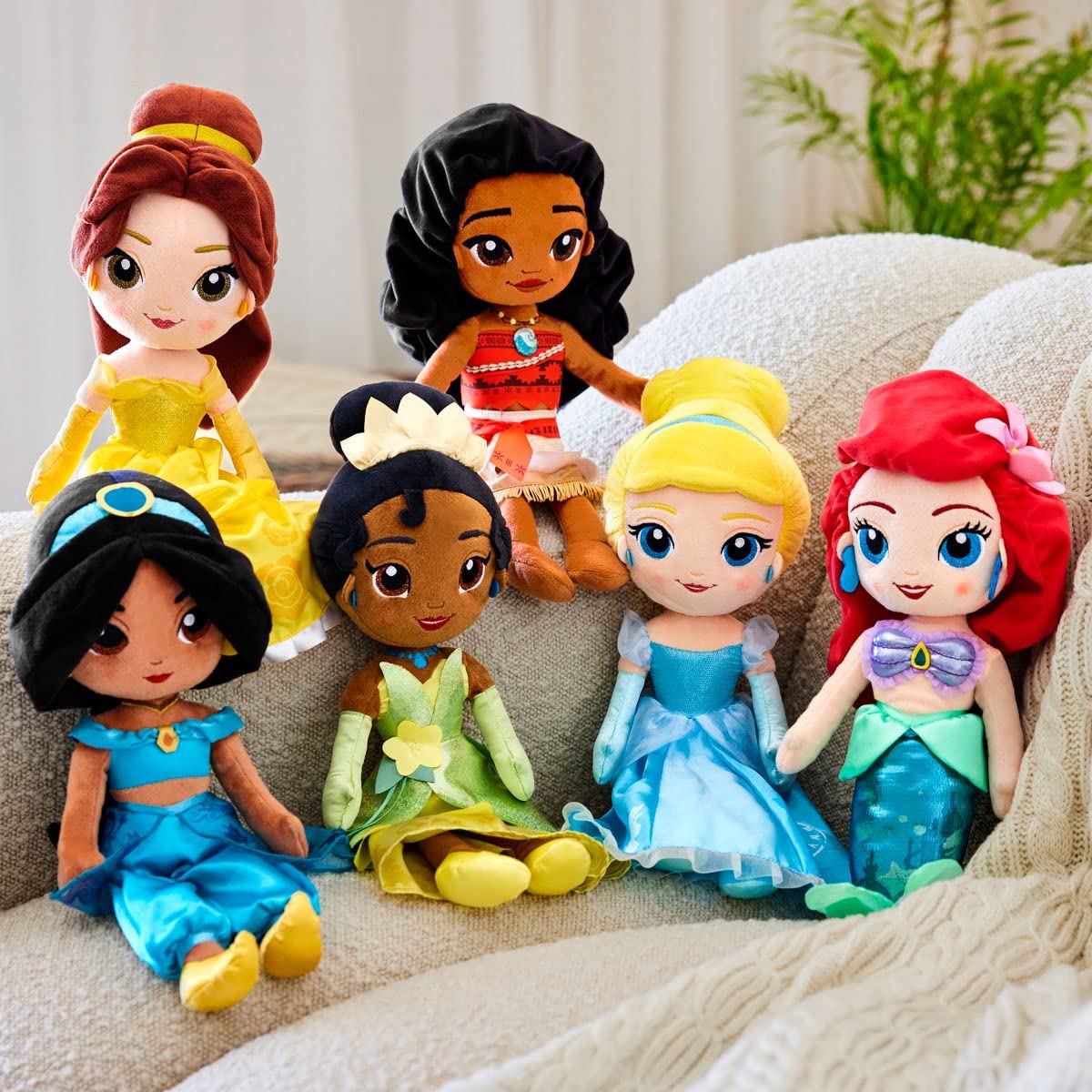 Disney Princess Belle Plush Doll – Beauty and The Beast, 14" Medium, Soft Stuffed Toy with Embroidered Features, Official Disney Store