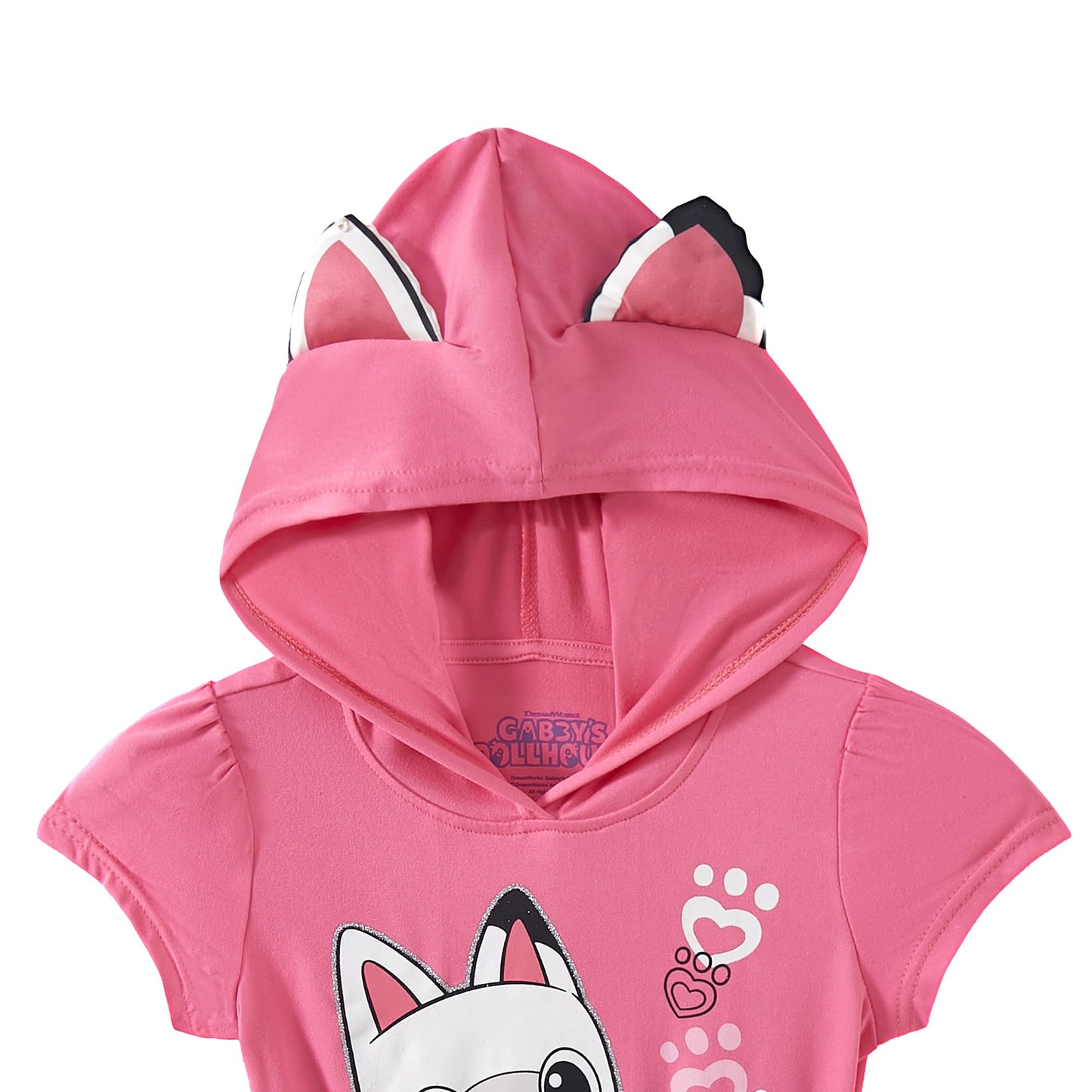 DREAMWORKS GABBY'S DOLLHOUSE Girls Cosplay Hooded Tulle Dress with Ears for Toddler and Big Kids