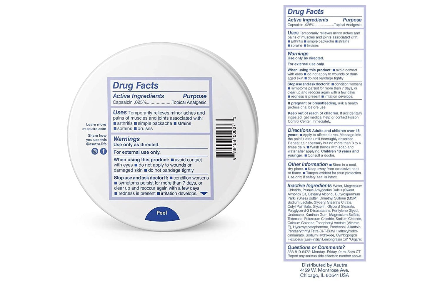 ASUTRA Magnesium Body Butter with Capsaicin, 7oz – Warming Muscle Relief Lotion with Shea & Almond Oil, Soothe Soreness & Discomfort