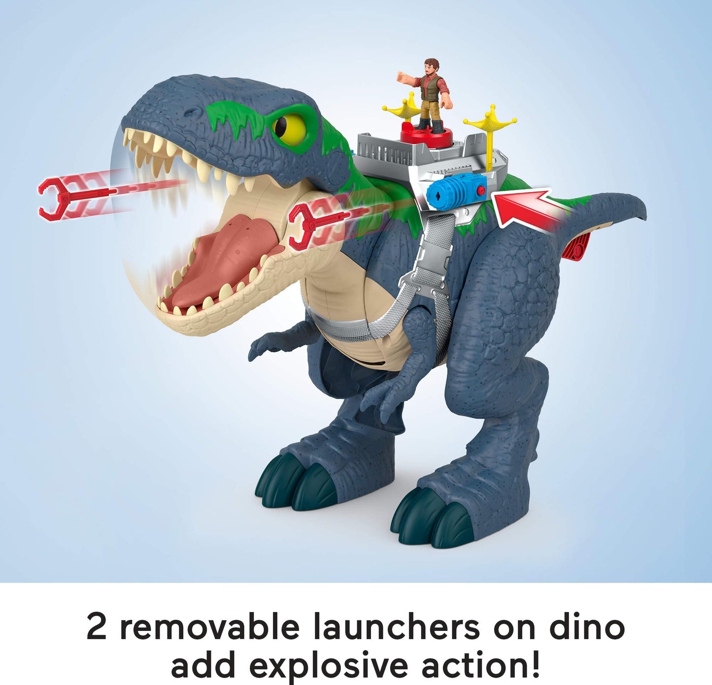 Fisher-Price Imaginext Jurassic World Rebirth T. Rex Dinosaur Playset, 18" Dino Toy with Lights, Sounds, Motion & 2 Action Figures