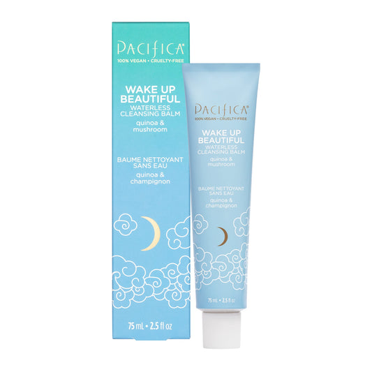 Pacifica Wake Up Beautiful Cleansing Balm & Makeup Remover – 2-in-1 Hydrating Waterless Face Cleanser for Dry & Sensitive Skin, 2.5oz