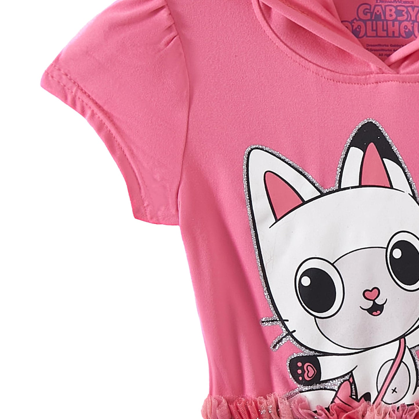 DREAMWORKS GABBY'S DOLLHOUSE Girls Cosplay Hooded Tulle Dress with Ears for Toddler and Big Kids