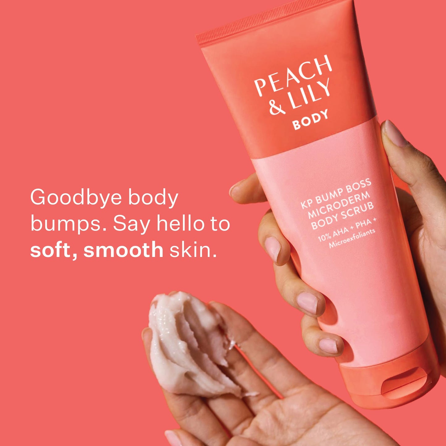 Peach & Lily KP Bump Boss Microderm Body Scrub, 10% AHA (Glycolic & Lactic Acid) | Smooth, Radiant Skin | Clean & Cruelty-Free 8.11oz