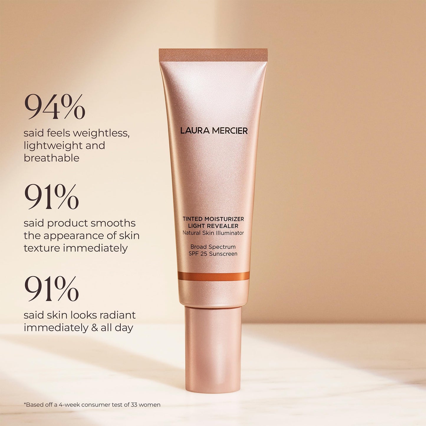 Laura Mercier Tinted Moisturizer Light Revealer SPF 25 – Hydrating Skin Tint with Luminous, Natural, Radiant Coverage