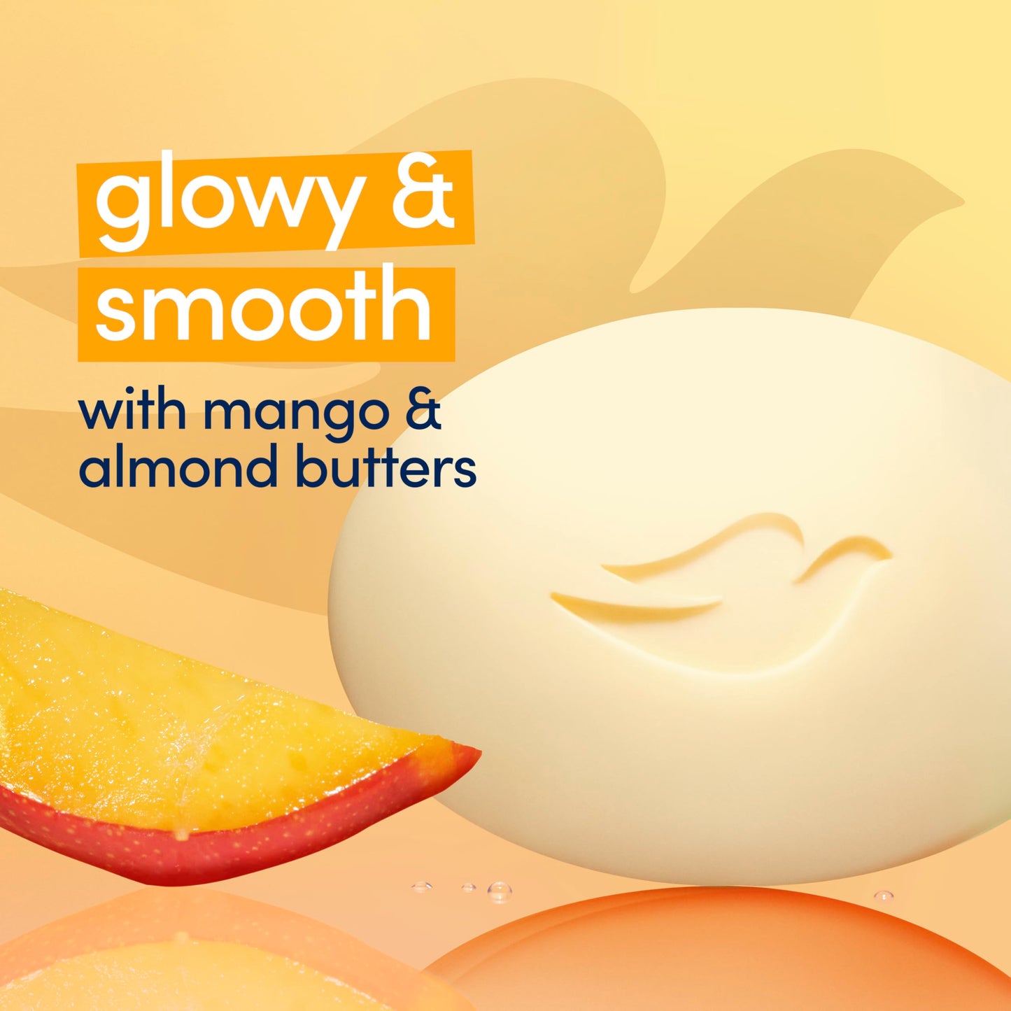 Dove Beauty Bar Soap Glowing Mango & Almond Butters, 8 Bars for Radiant Skin, Illuminates Skin 3.75 oz