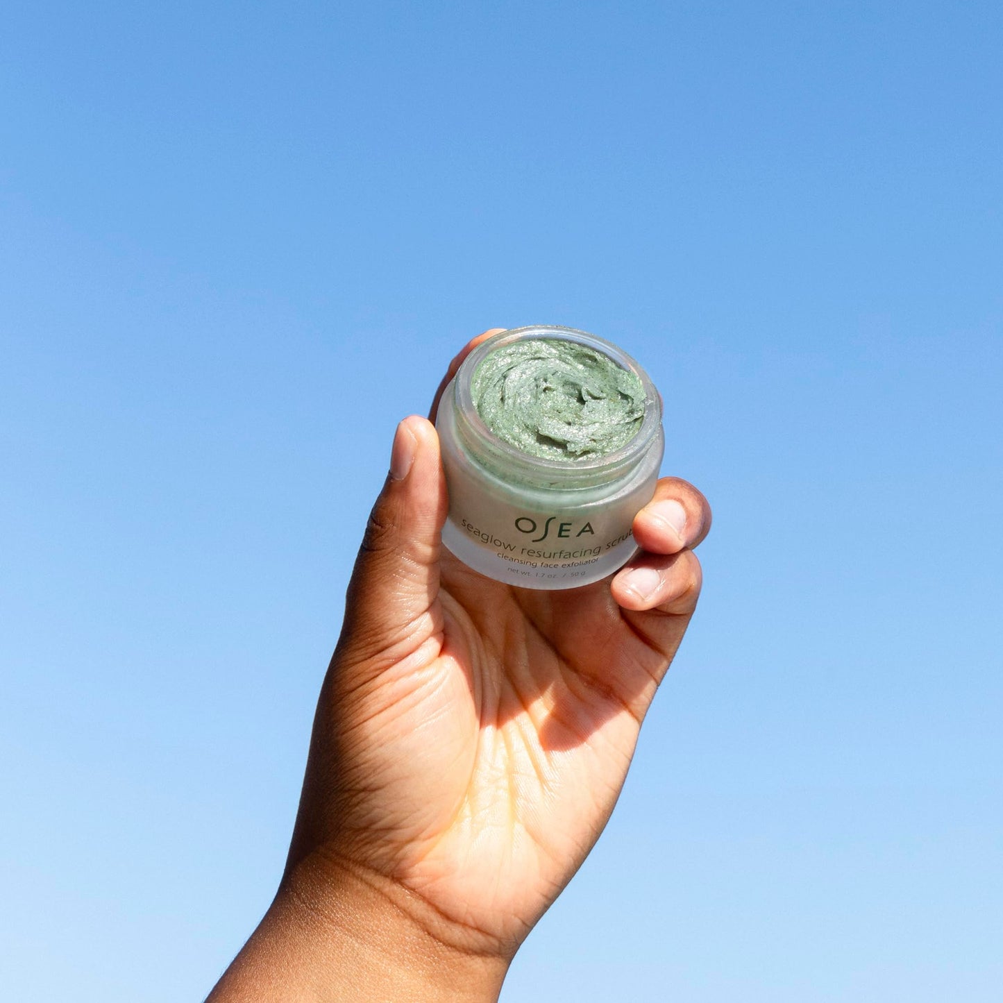 OSEA Seaglow Resurfacing Face Cleanser and Scrub 1.7 oz - 2-in1- For All Skin Types - Facial Exfoliator and Cleanser - Clean Beauty - Vegan Skincare